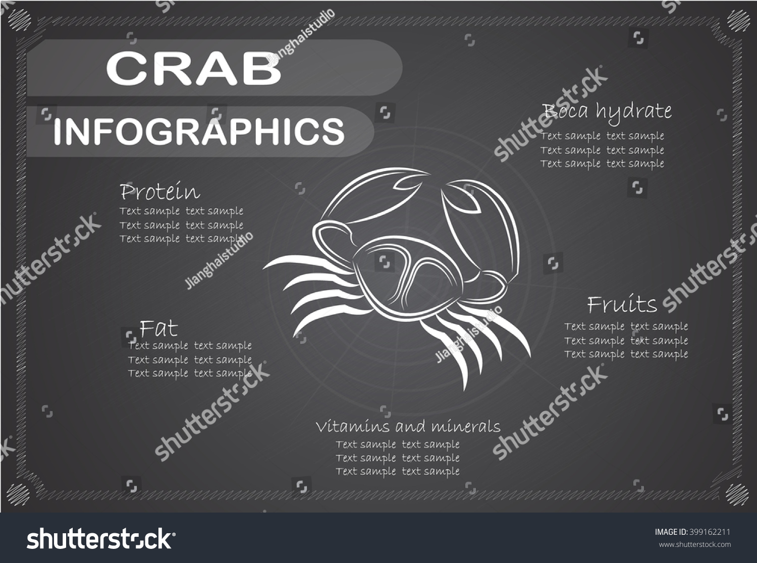 Crab Infographics Vector Illustration Stock Vector Royalty Free