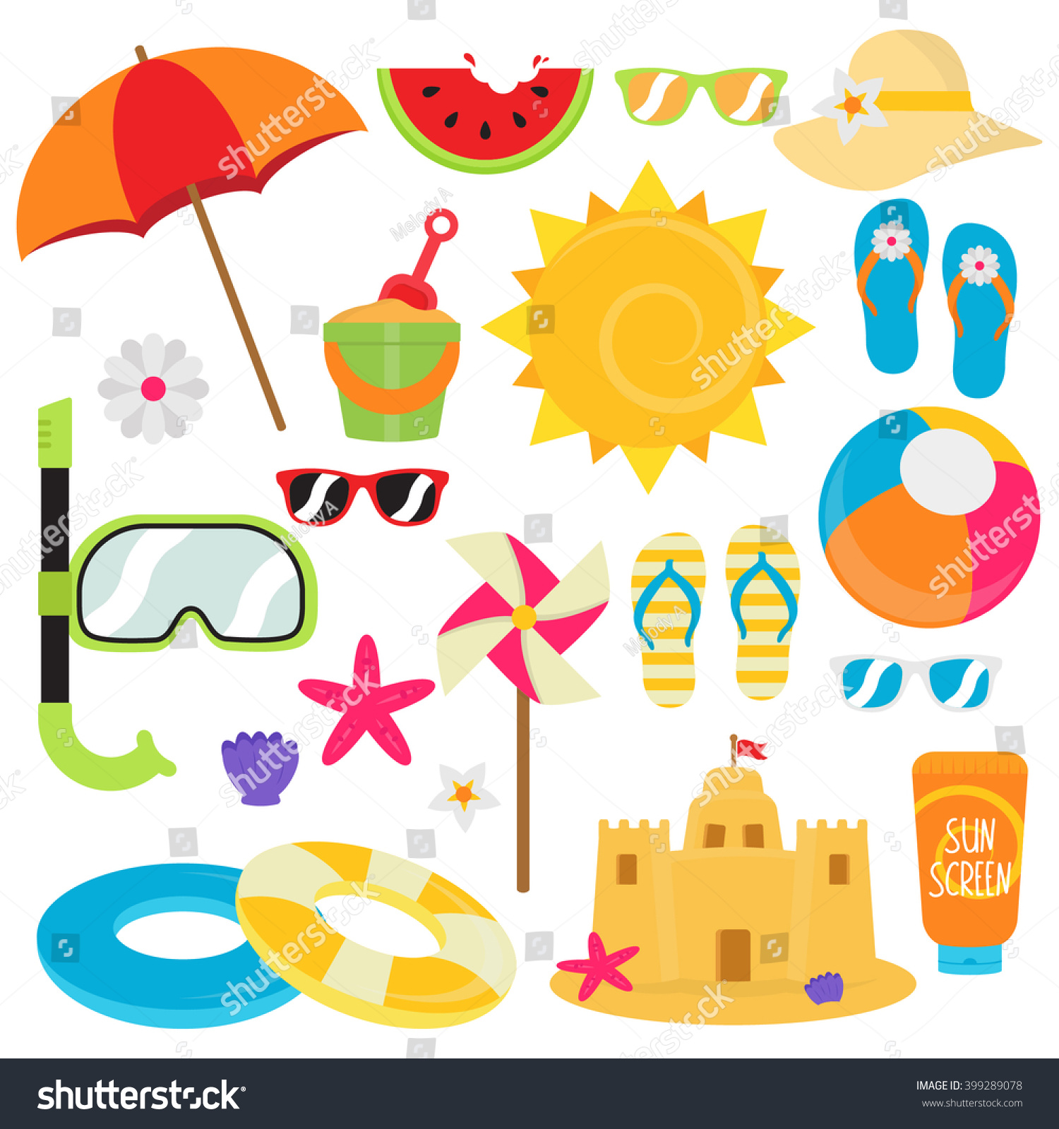 Beach Summer Vacation Stock Vector (Royalty Free) 399289078 | Shutterstock