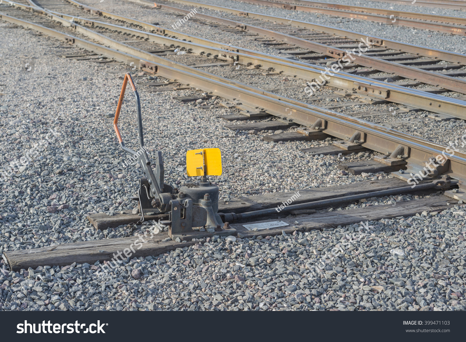 Manual Hand Operated Railroad Switch Railroad Stock Photo 399471103 