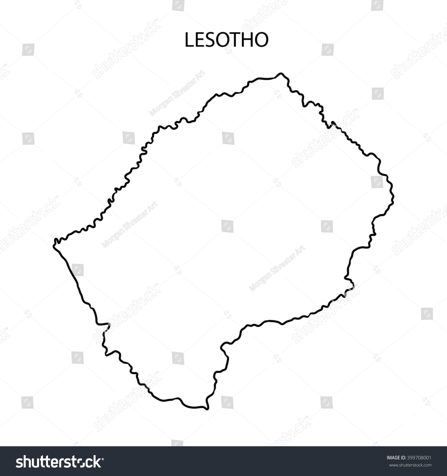 Lesotho Map Outline Stock Illustration 399708001 | Shutterstock