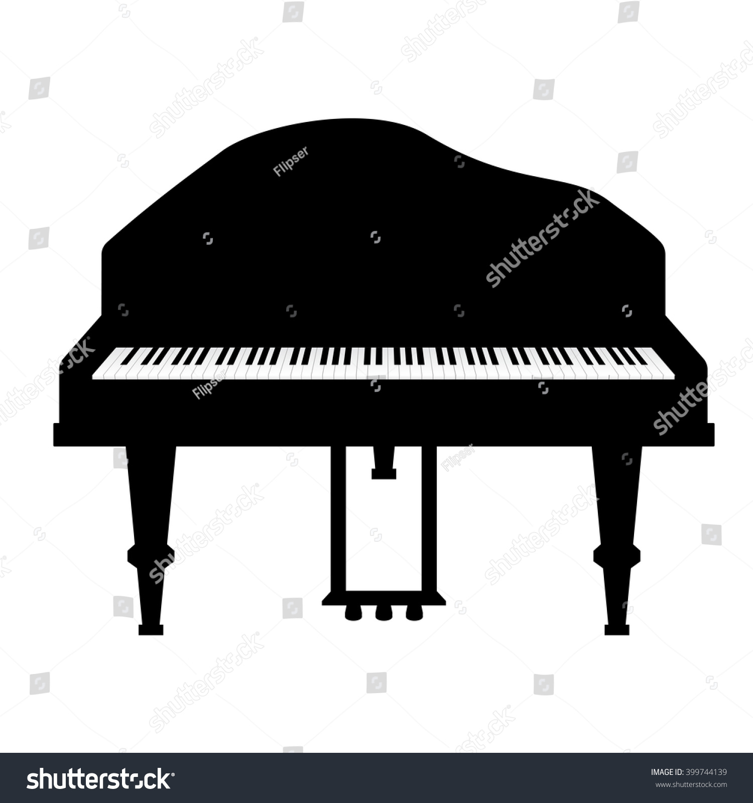 Grand Piano Illustration Isolated On White Stock Illustration 399744139 ...