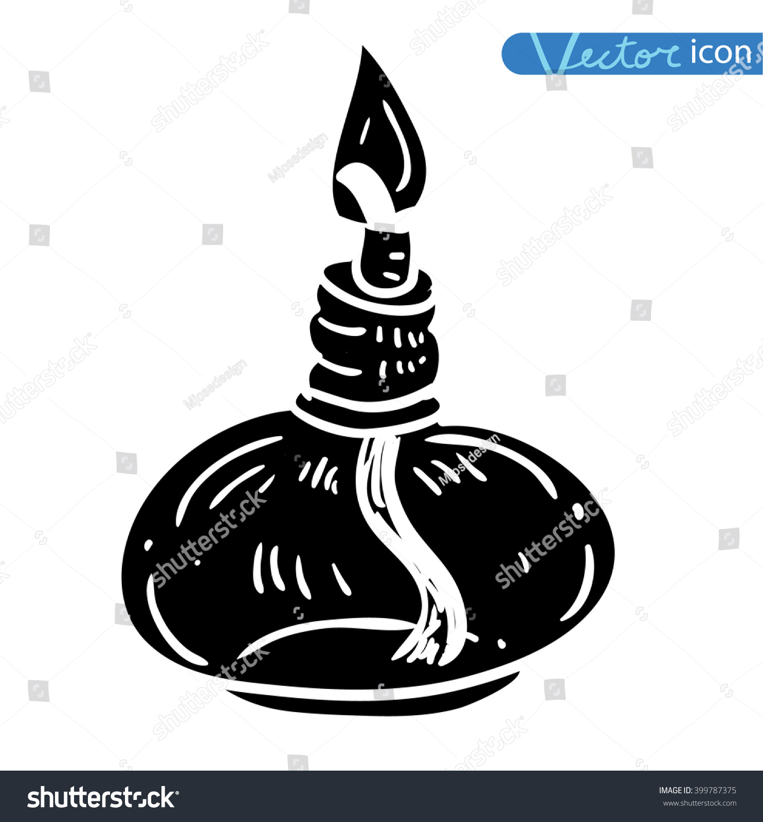 hand drawn clipart of oil lamps