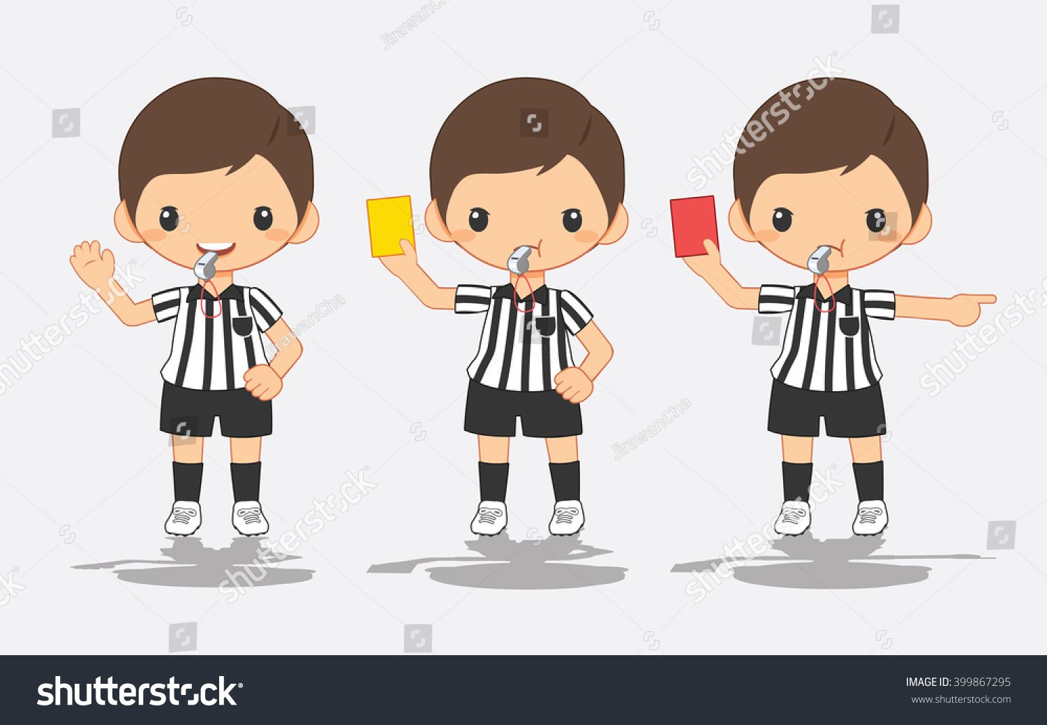 Illustration Soccer Referee Set Stock Vector (Royalty Free) 399867295 ...