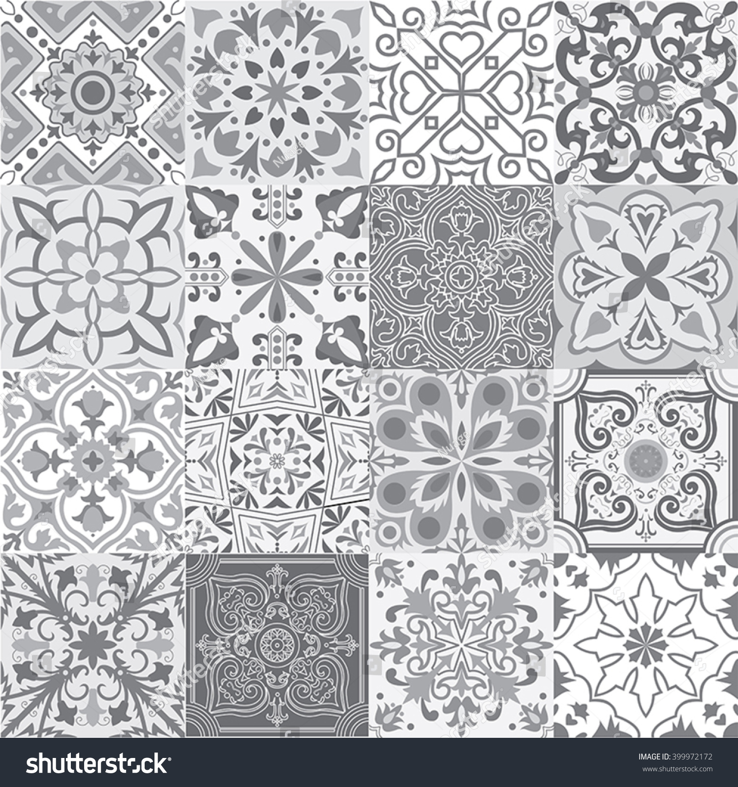 Big Vector Set Tiles Background Grey Stock Vector (Royalty Free ...