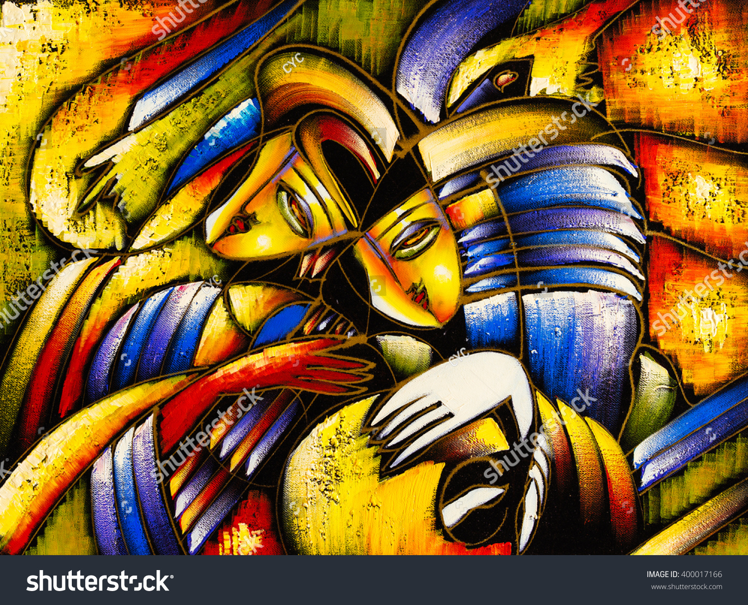 Oil Painting Abstract Face Stock Illustration 400017166 | Shutterstock