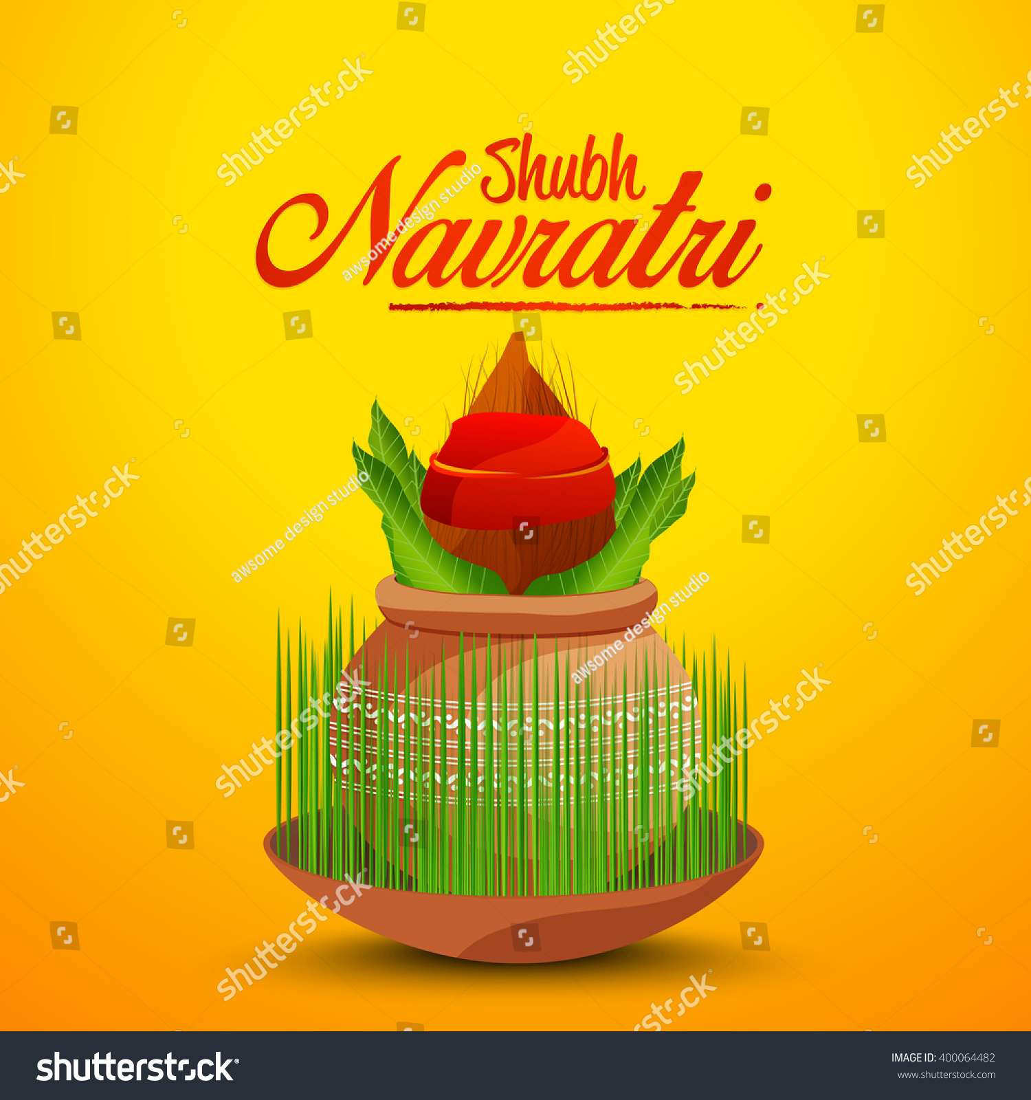 Vector Illustration Indian Festival Navratri Celebration Stock Vector ...