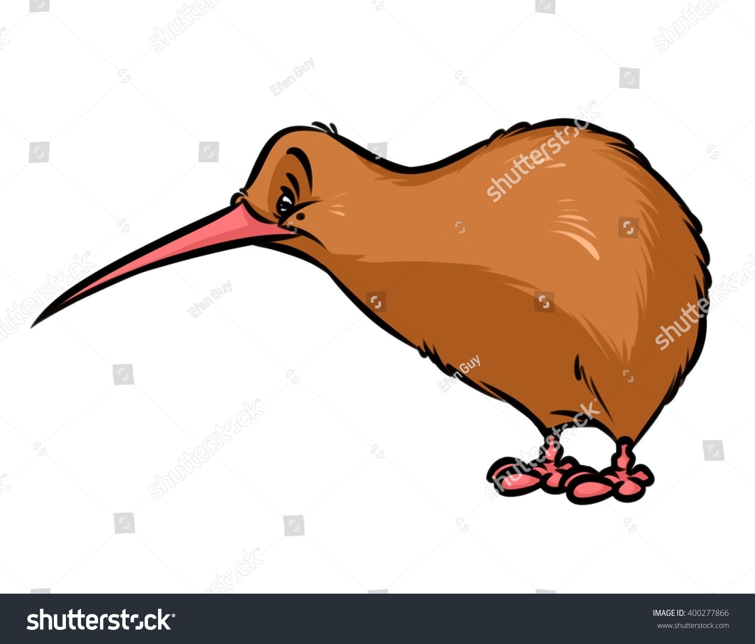 Kiwi Bird New Zealand Cartoon Illustration: ภาพประกอบสต็อก 400277866