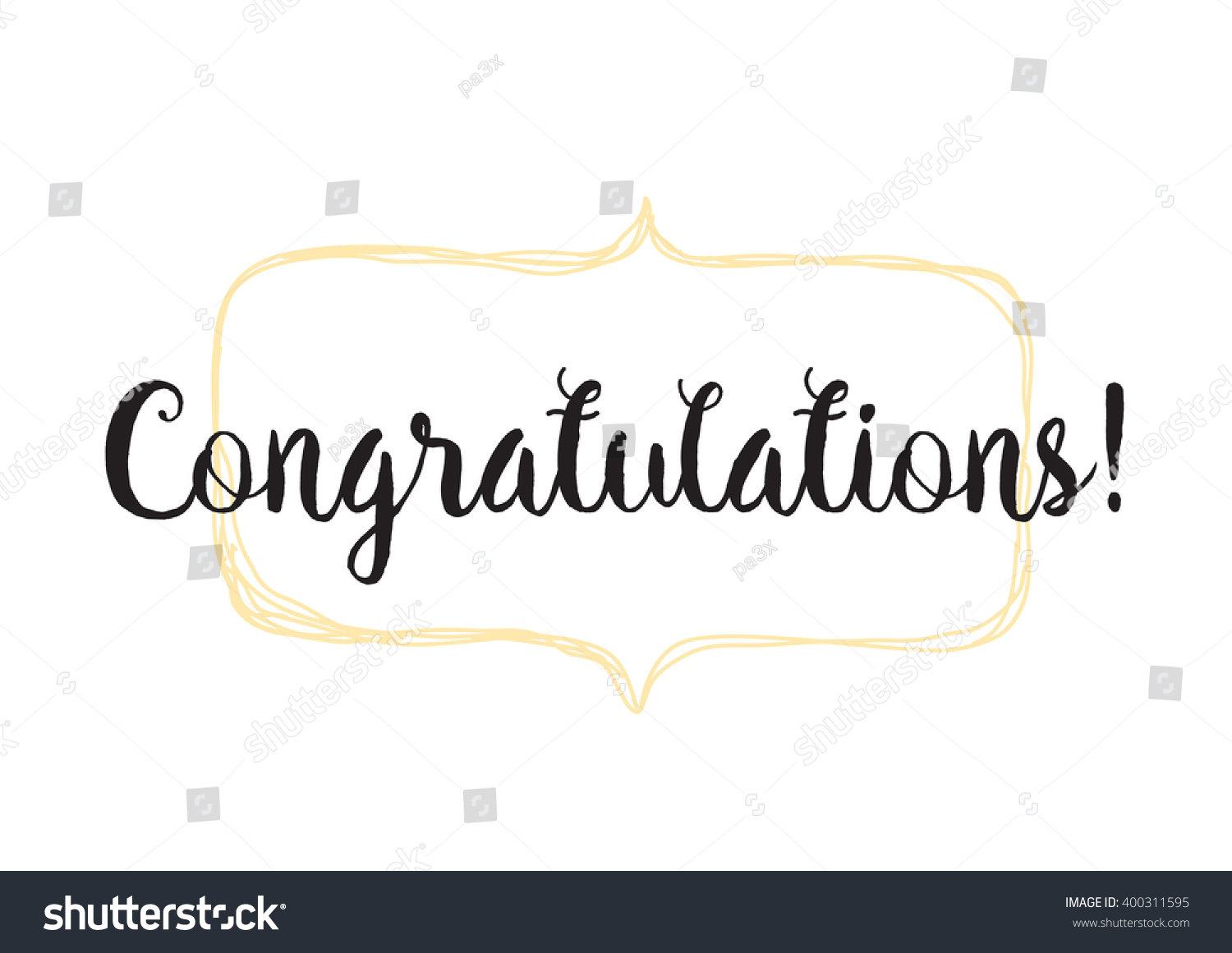 Congratulations Inscription Greeting Card Calligraphy Hand Stock Vector ...