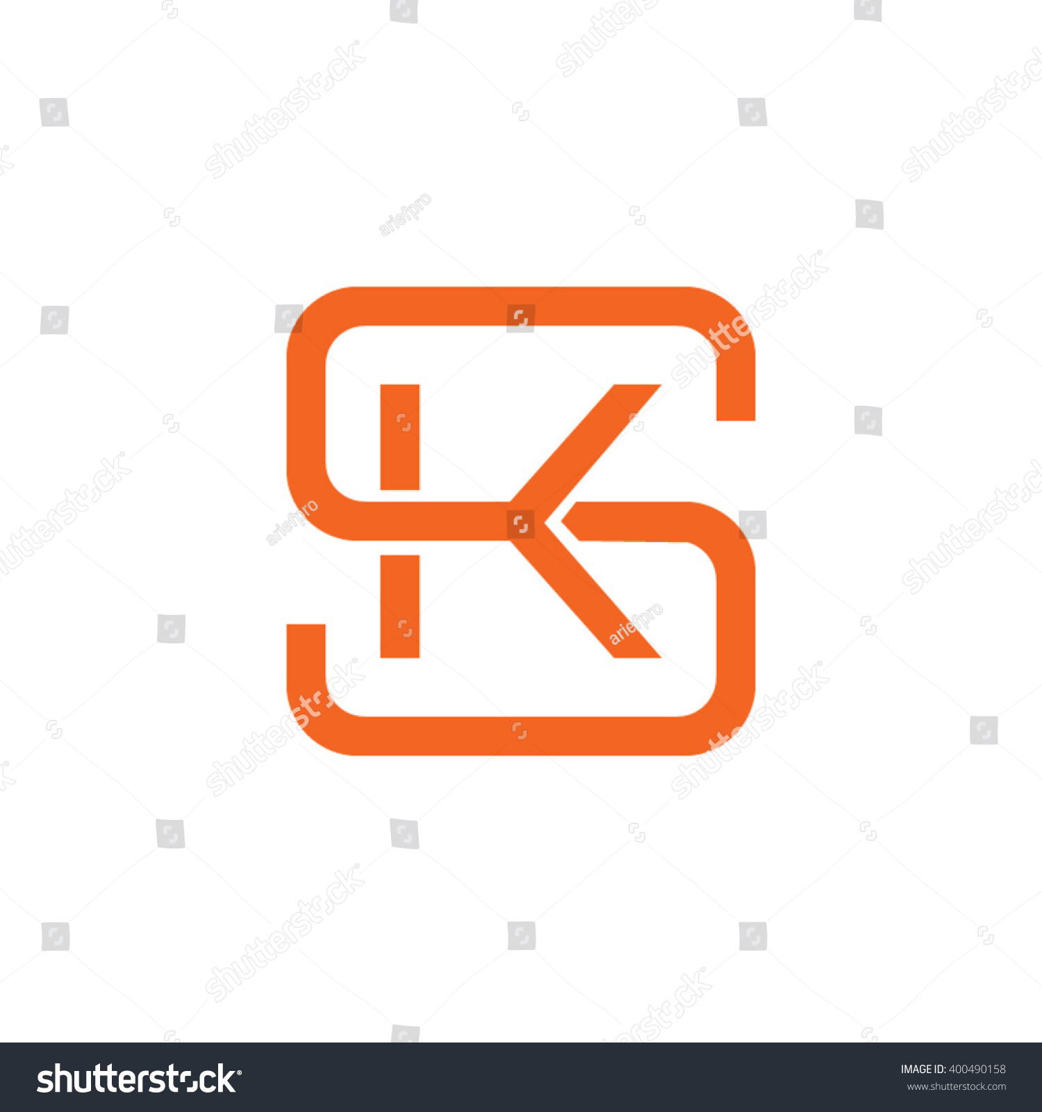 Letter S K Monogram Square Shape Stock Vector (Royalty Free) 400490158 ...