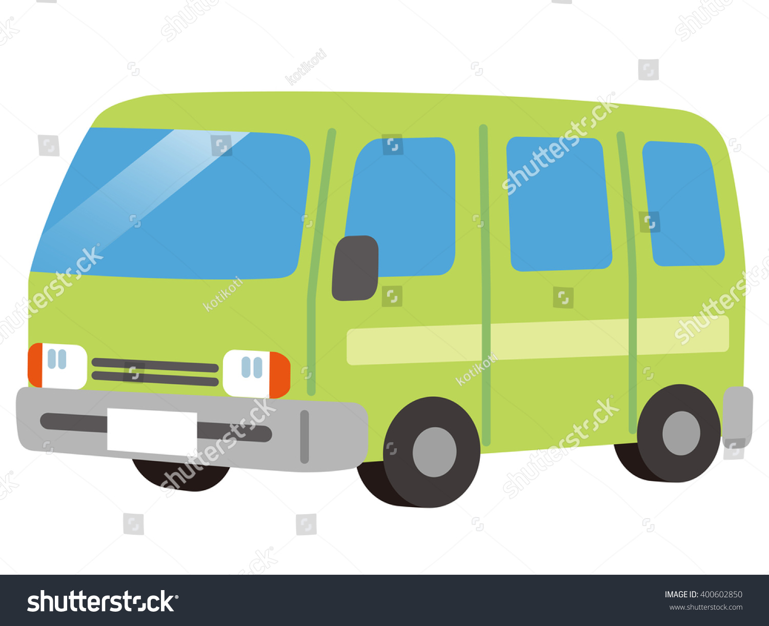 Minibus Green Color Stock Illustration 400602850 | Shutterstock