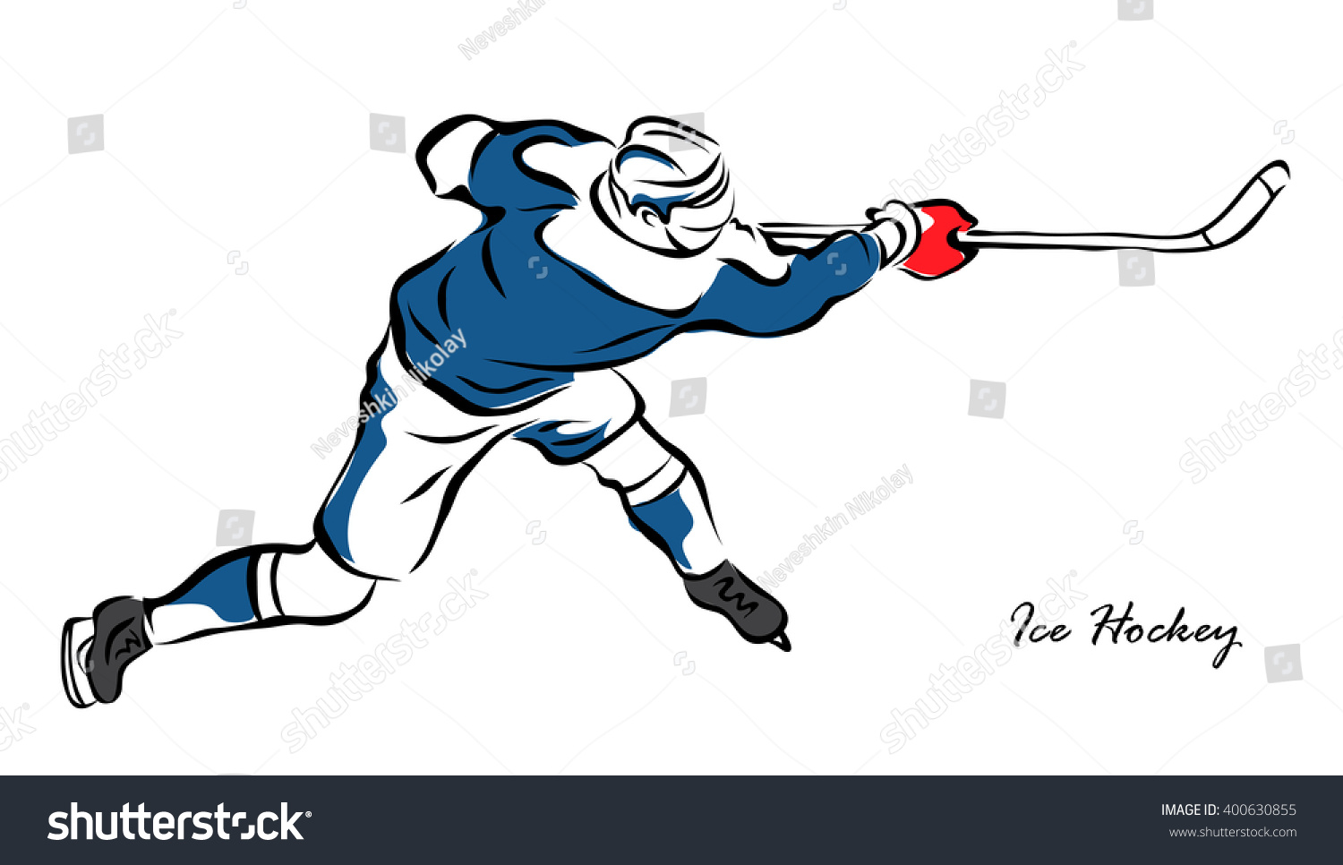 Vector Illustration Illustration Shows Hockey Player Stock Vector ...