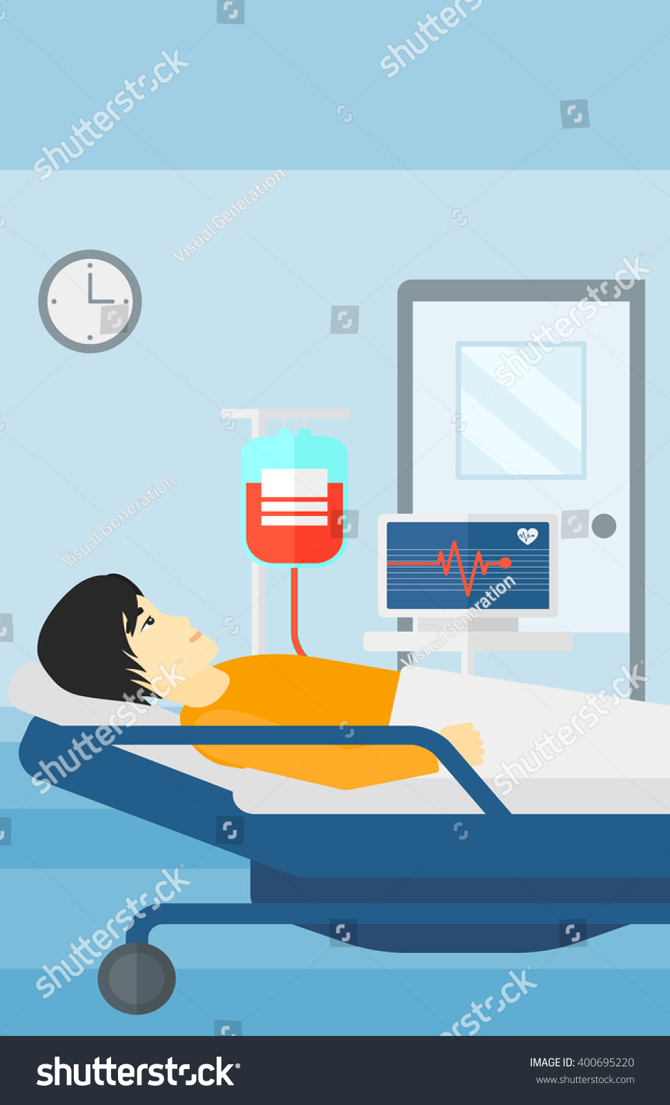 Patient Lying Hospital Bed Stock Vector (Royalty Free) 400695220 ...