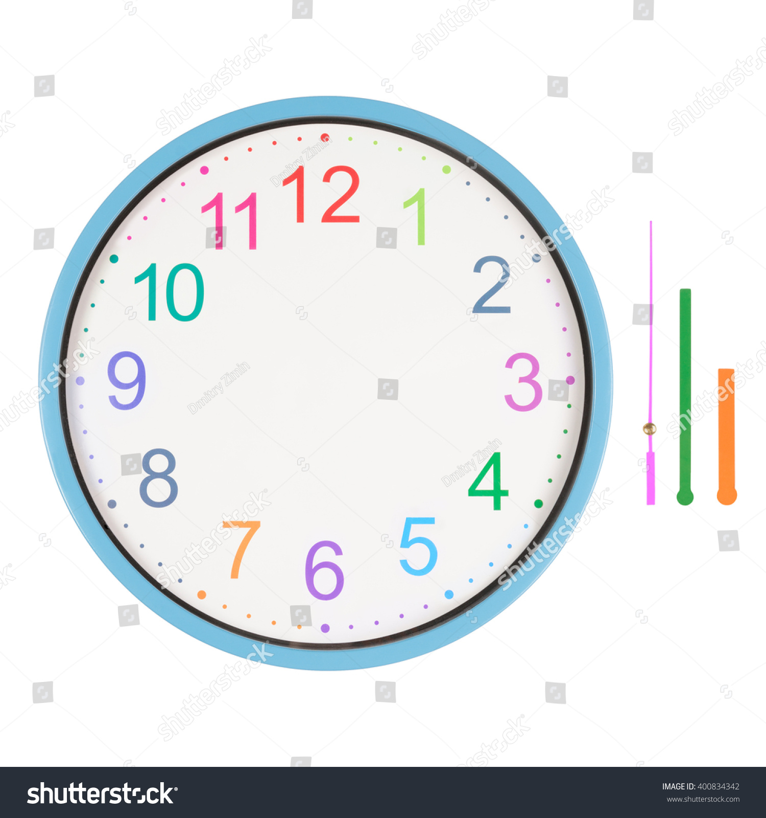 Colorful Clock Hands Separated Isolated On Stock Photo 400834342 