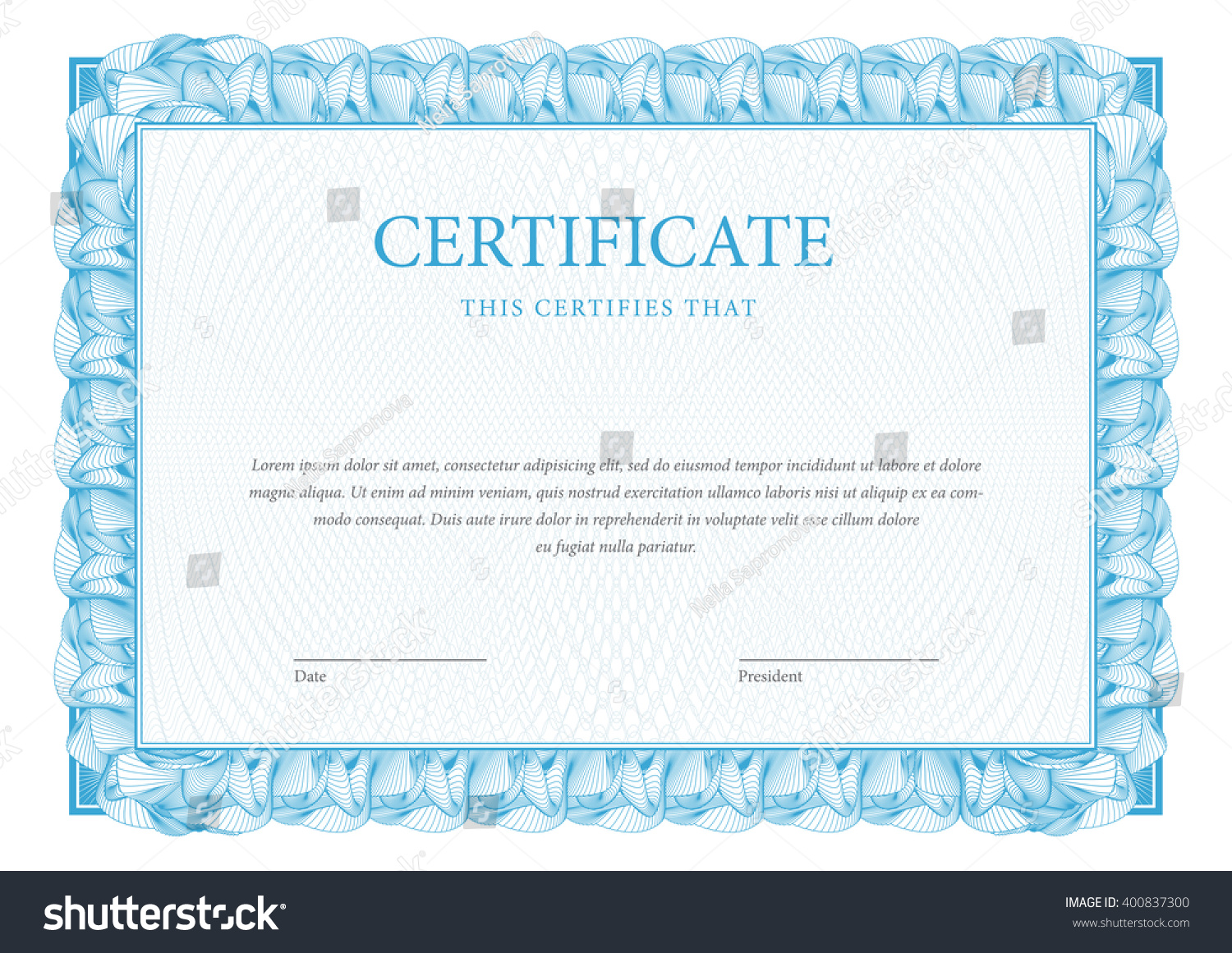 Certificate Template Diplomas Currency Vector Stock Vector (Royalty ...