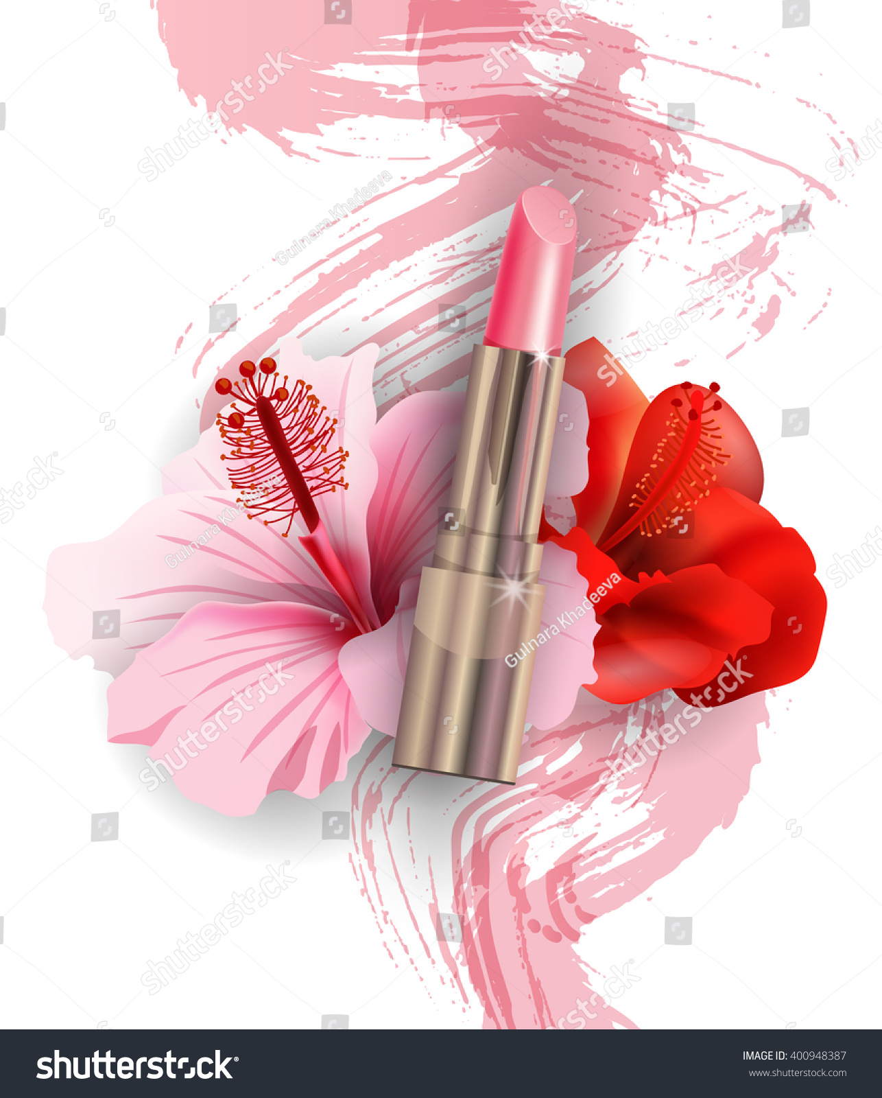 floral pink lipstick