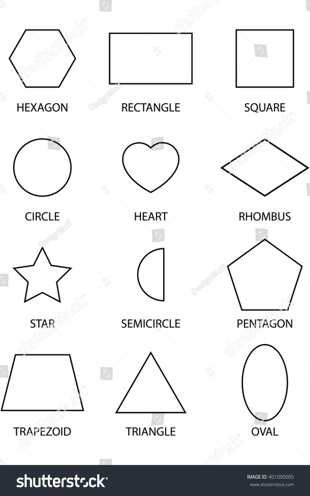 12 Shapes Outlines Stock Vector (Royalty Free) 401090005 | Shutterstock