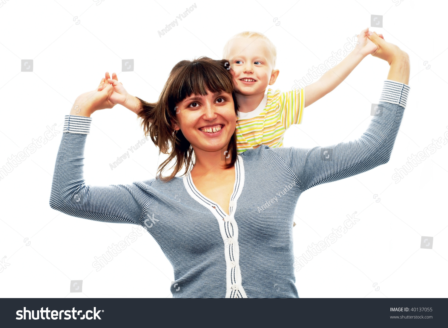 Son On His Mothers Shoulders Having Stock Photo 40137055 | Shutterstock