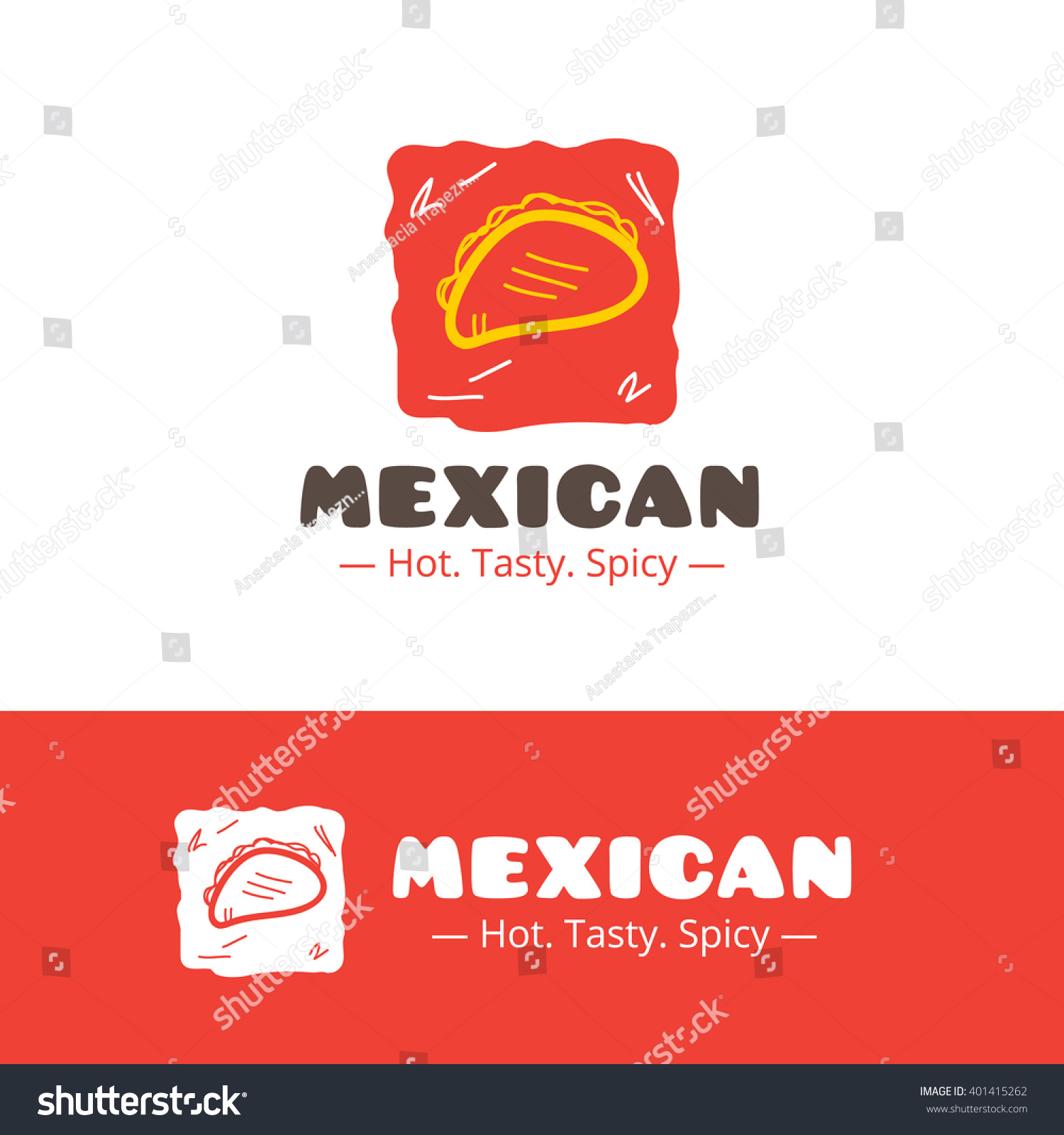 Vector Colorful Mexican Food Logo Mexican Stock Vector (Royalty Free ...