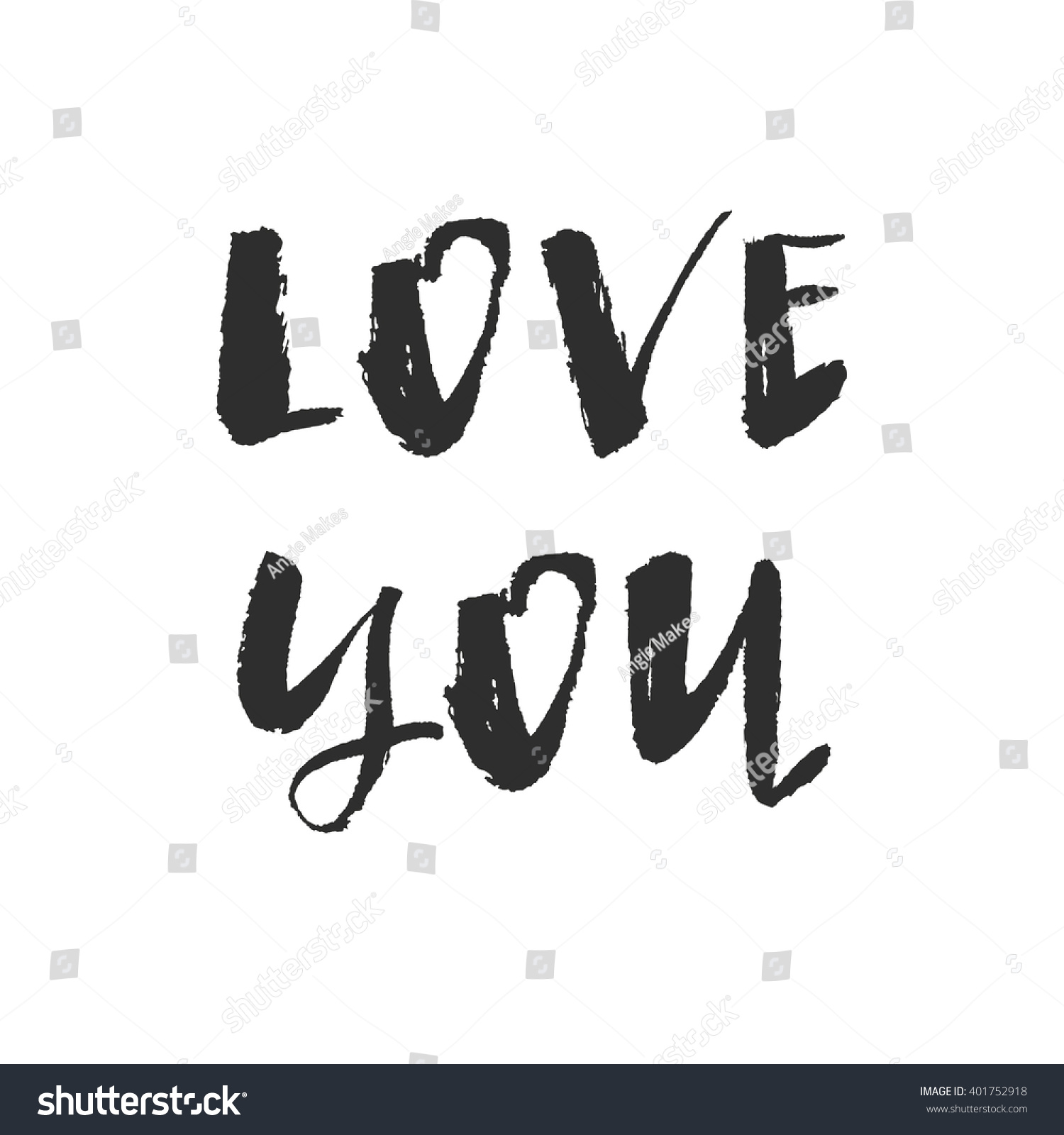 Love You Background Handwritten Modern Calligraphy Stock Illustration