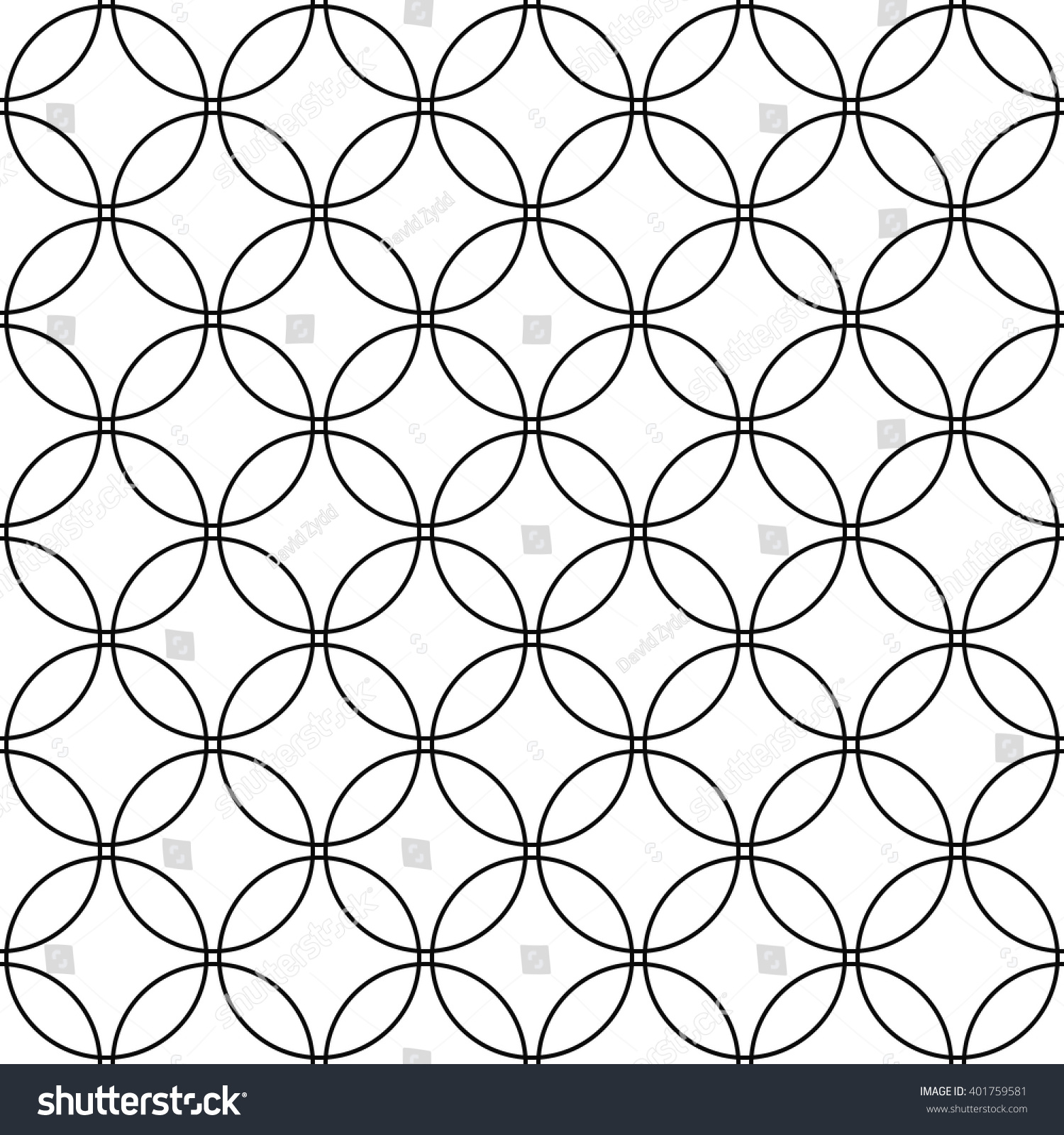 Repeat Monochromatic Vector Circle Pattern Design Stock Vector (Royalty ...