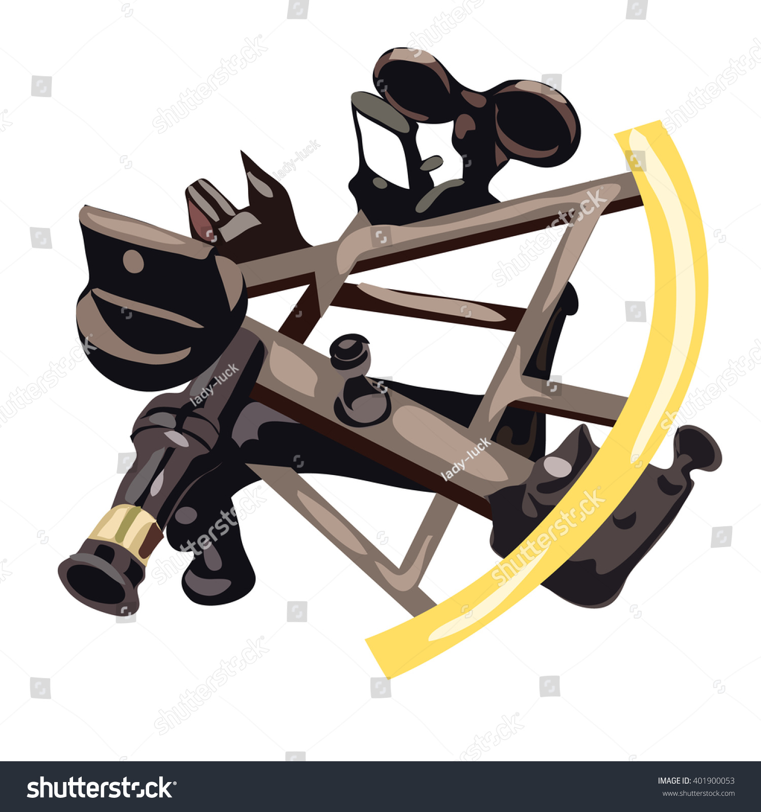 Sextant Isolated On White Background Vector Stock Vector Royalty Free 401900053 Shutterstock