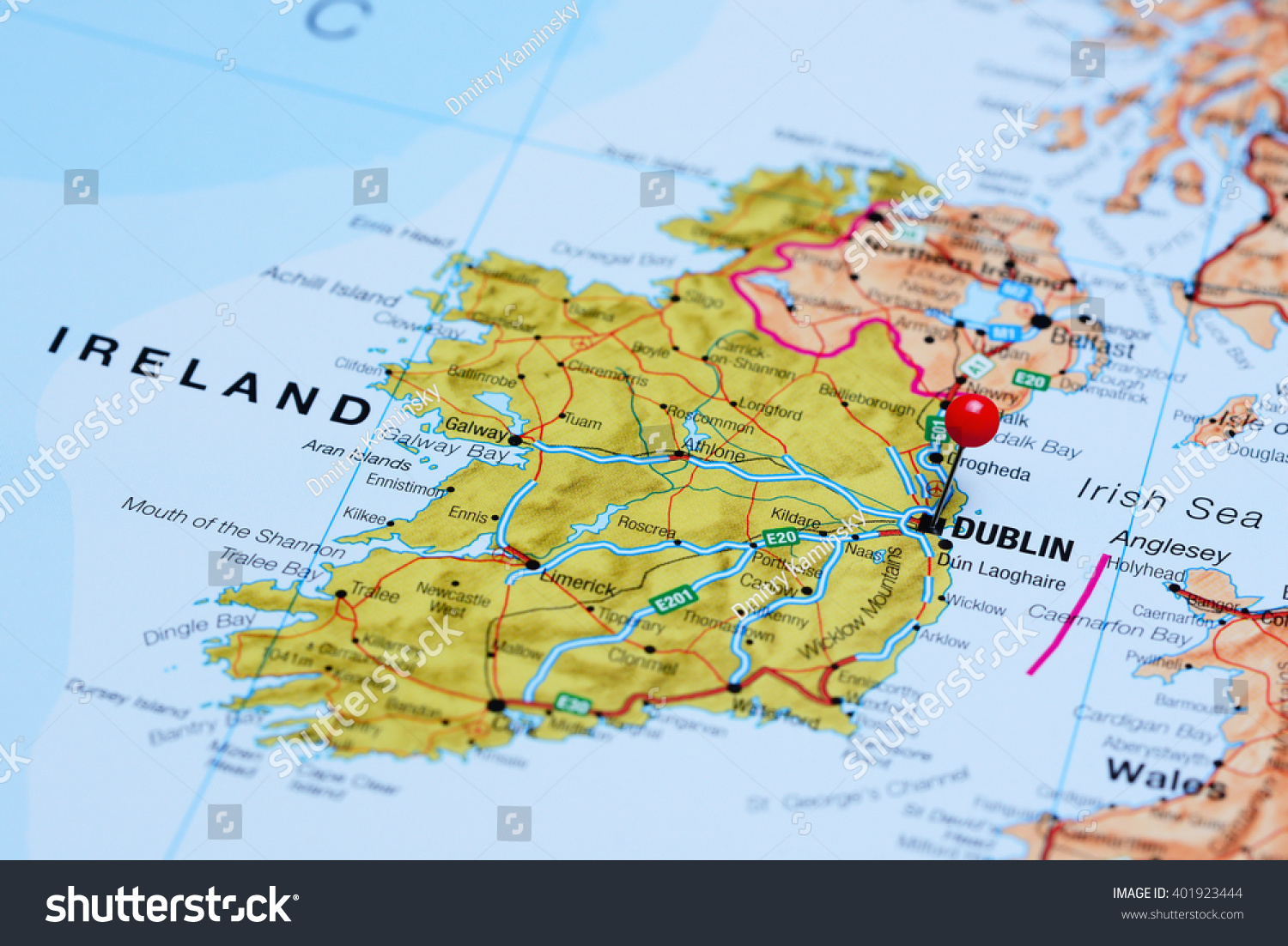 Stock Photo Dublin Pinned On A Map Of Ireland 401923444 
