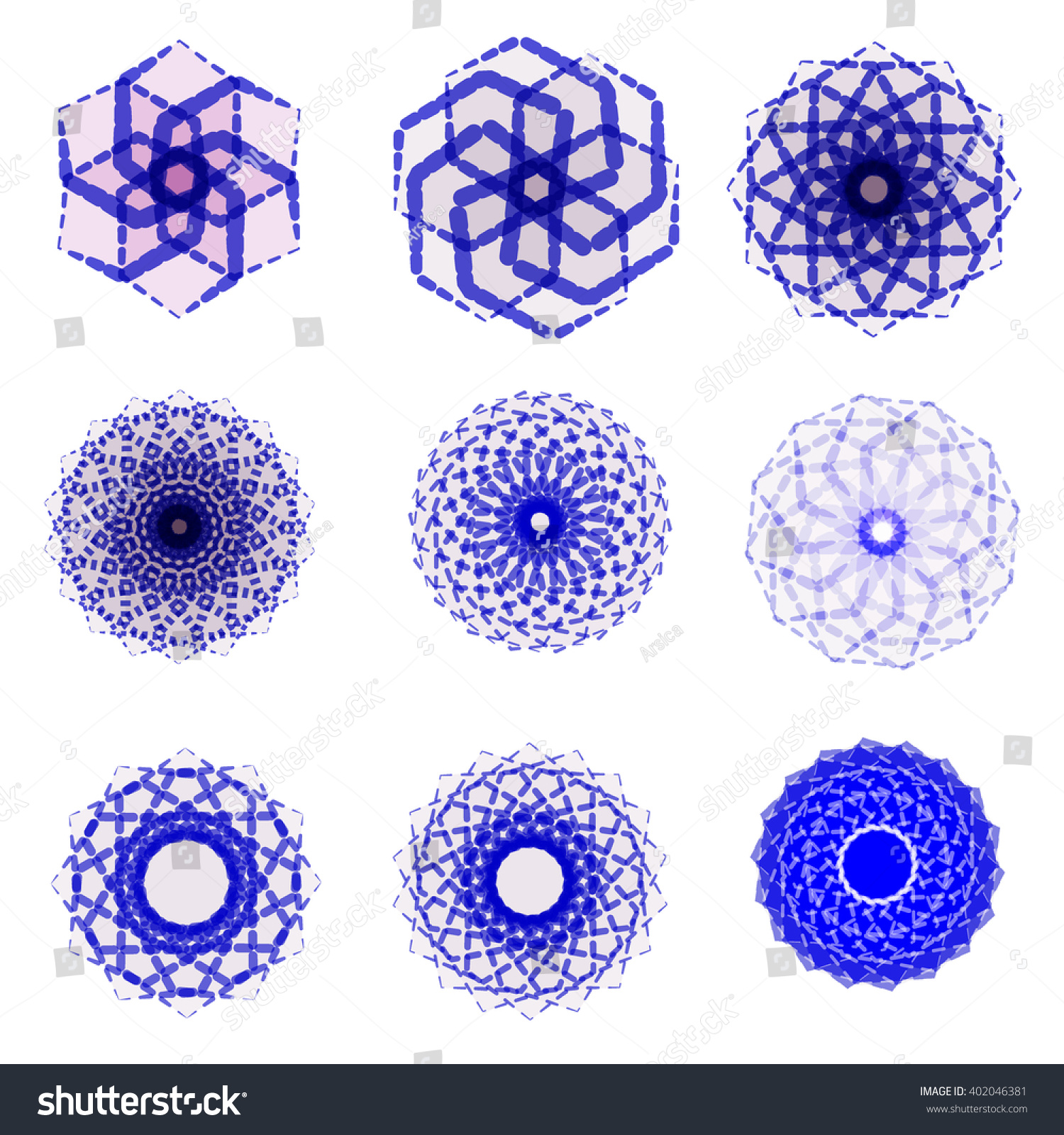 Circular Design Elements Spirograph Vector Templates Stock Vector ...