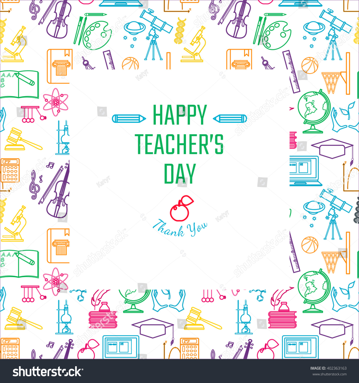 Vector Illustration Teachers Day Holidays Design Stock Vector (Royalty ...