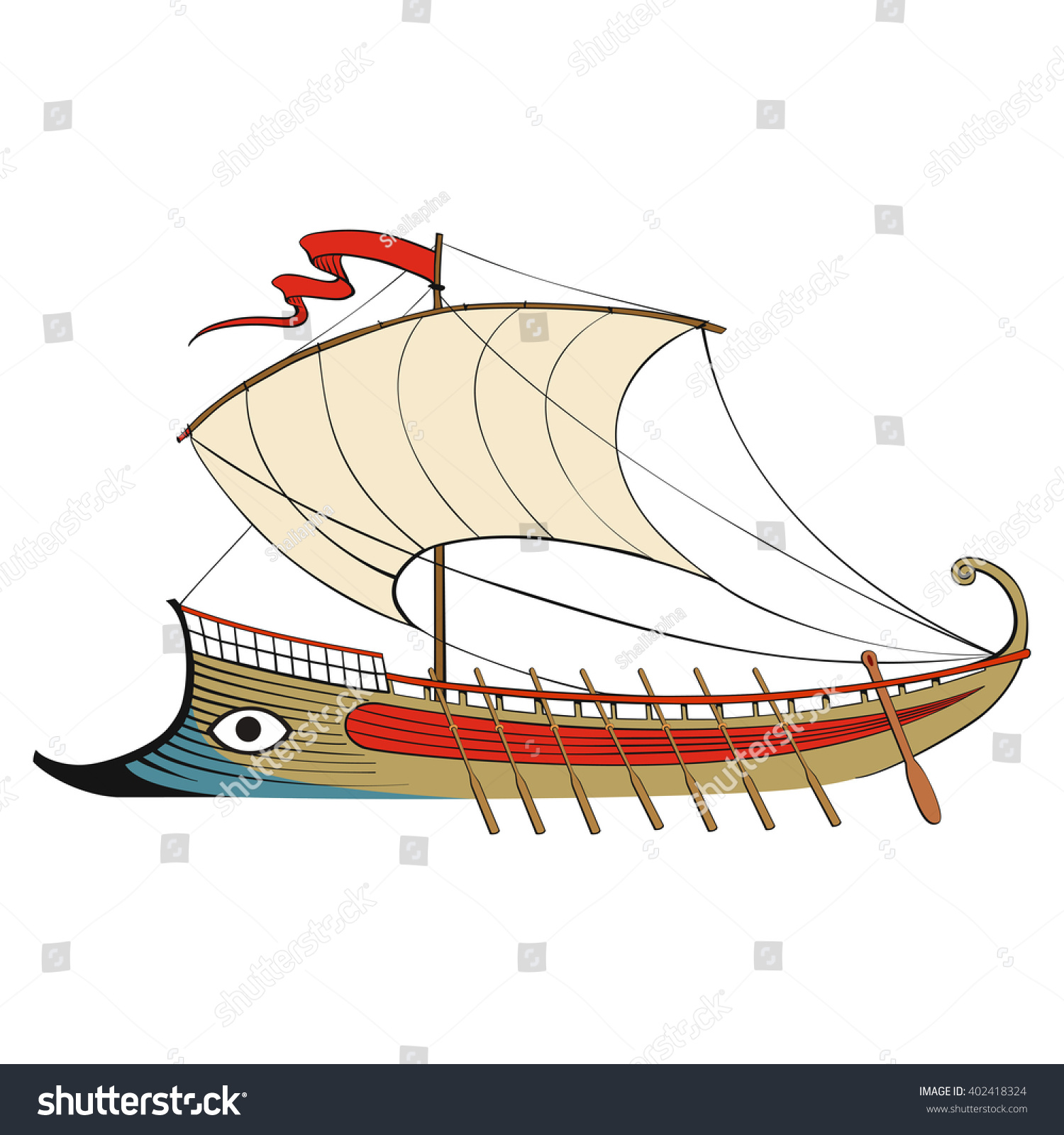 Древняя Греция корабль вектор