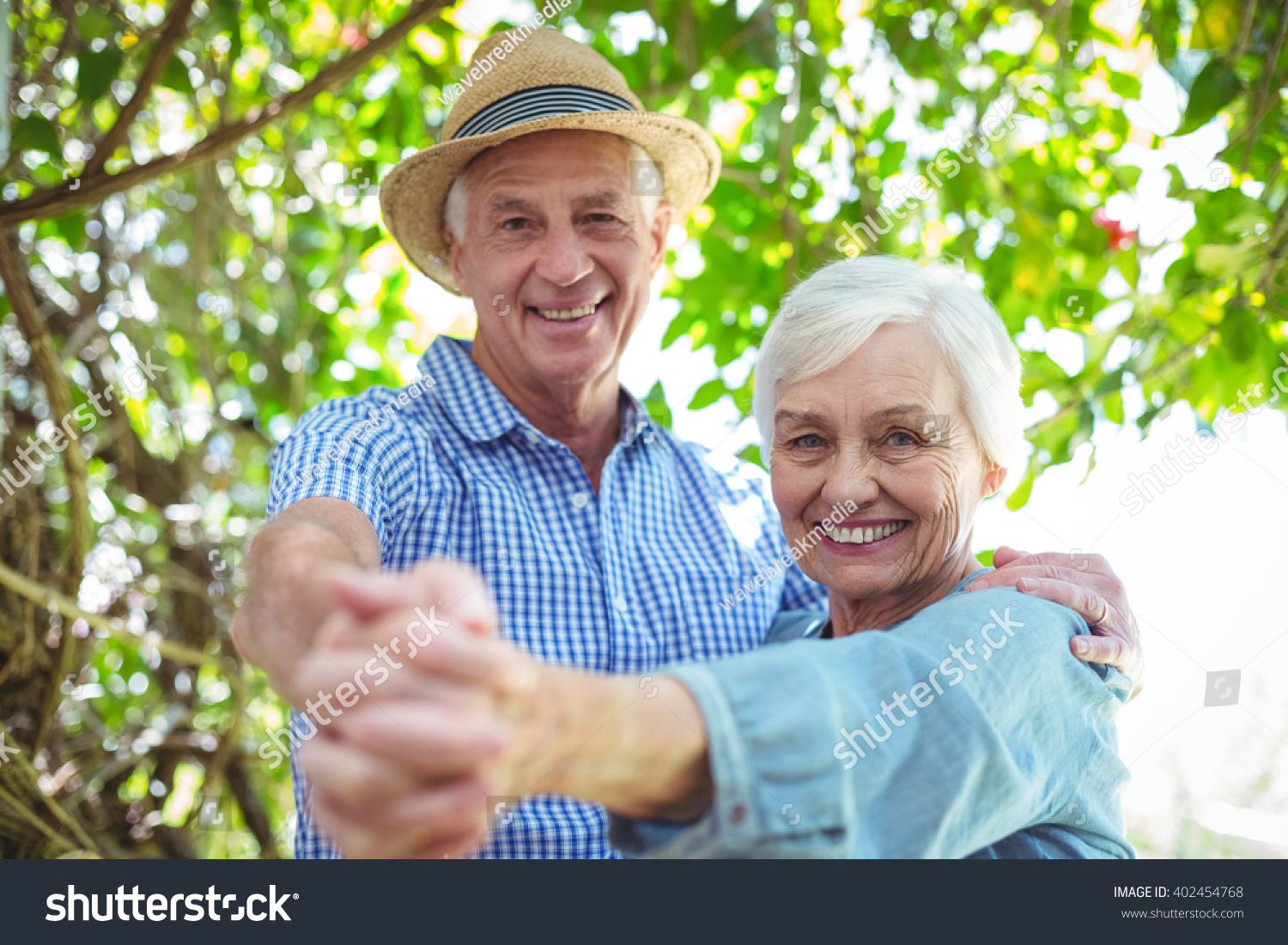 Portrait Cheerful Retired Couple Dancing Outdoors Stock Photo 402454768 ...