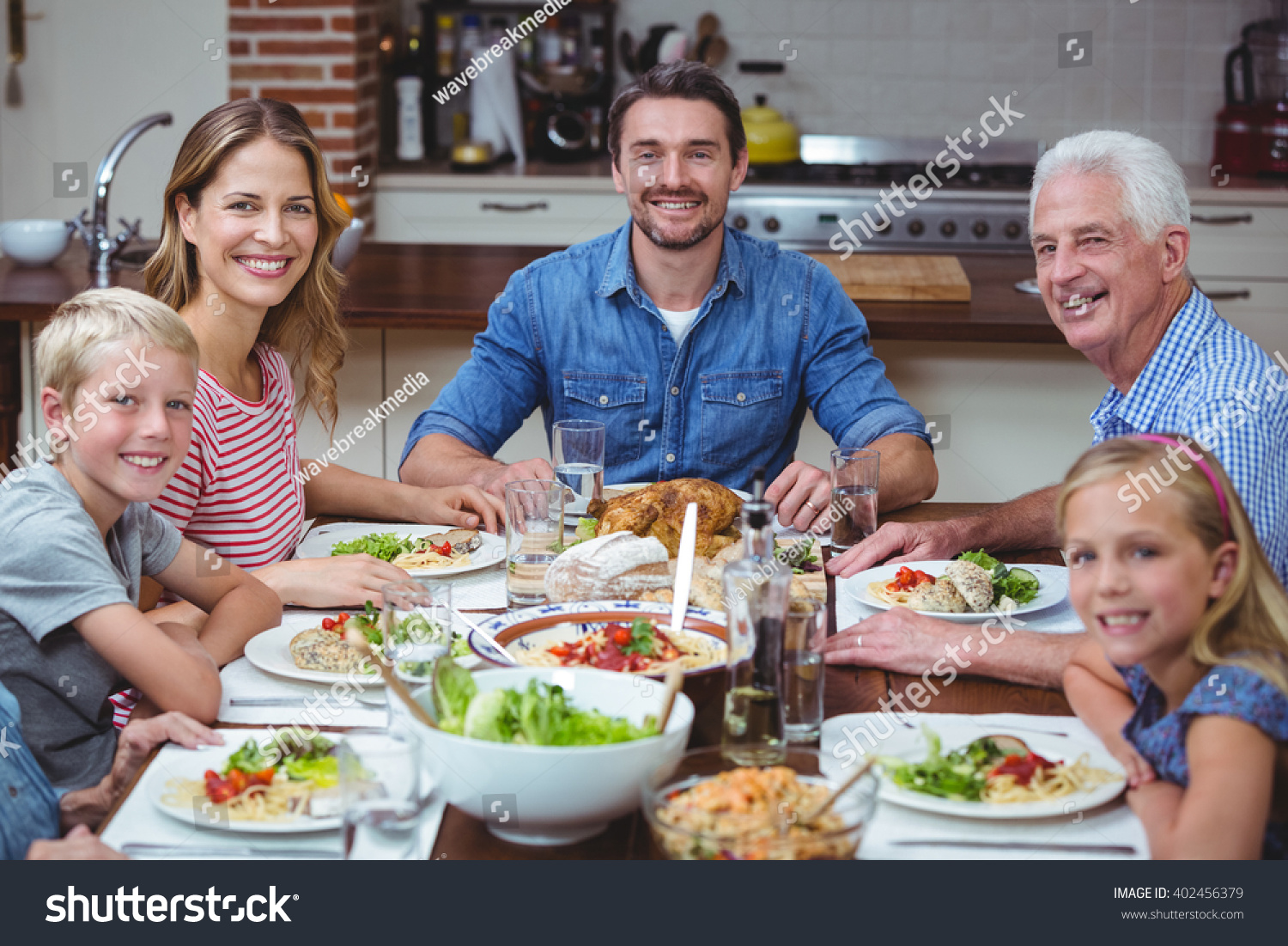 Portrait Smiling Multi Generation Family Sitting Stock Photo 402456379 ...