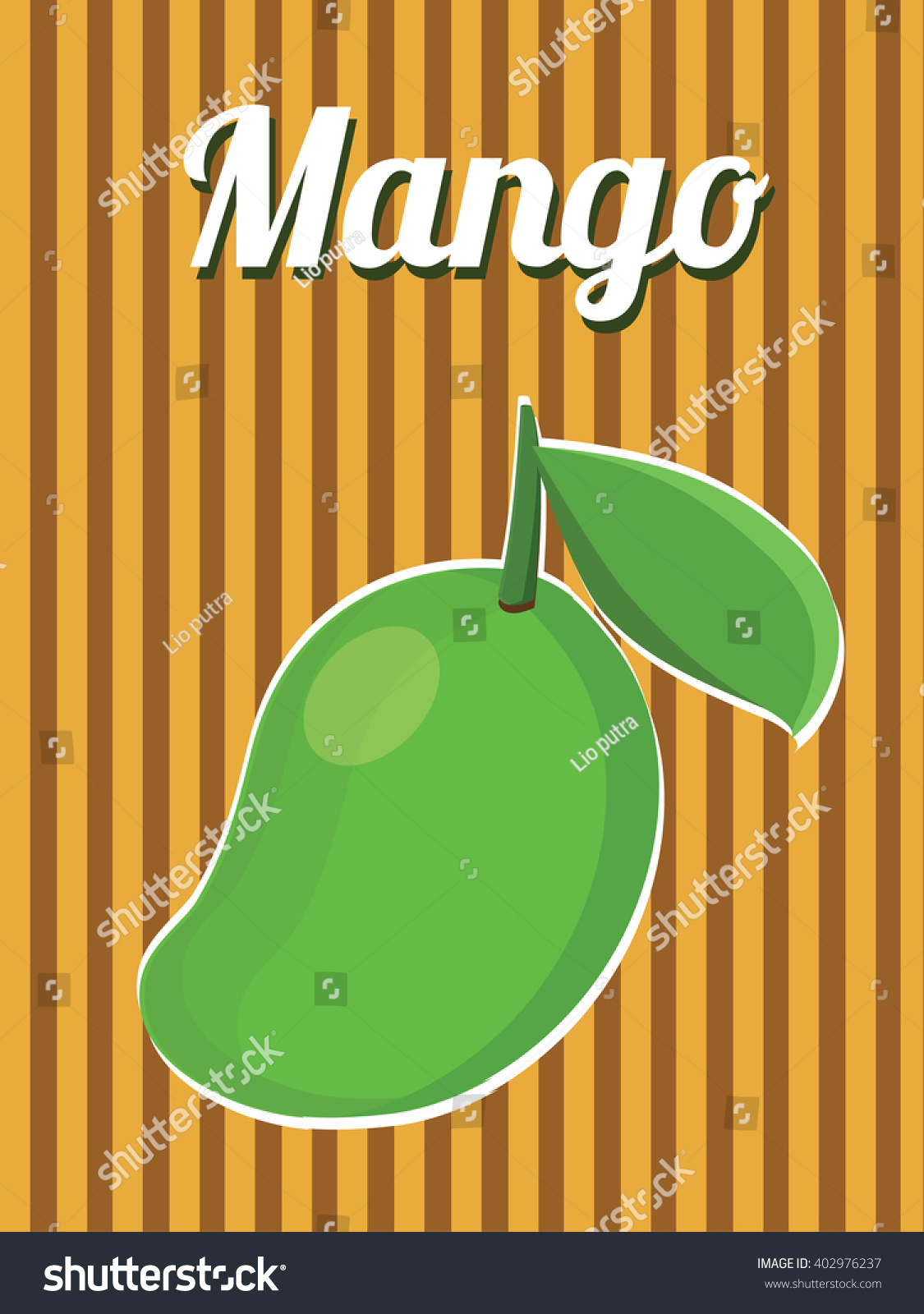 Mango Poster Retro Style Illustration Isolated Stock Vector (Royalty ...