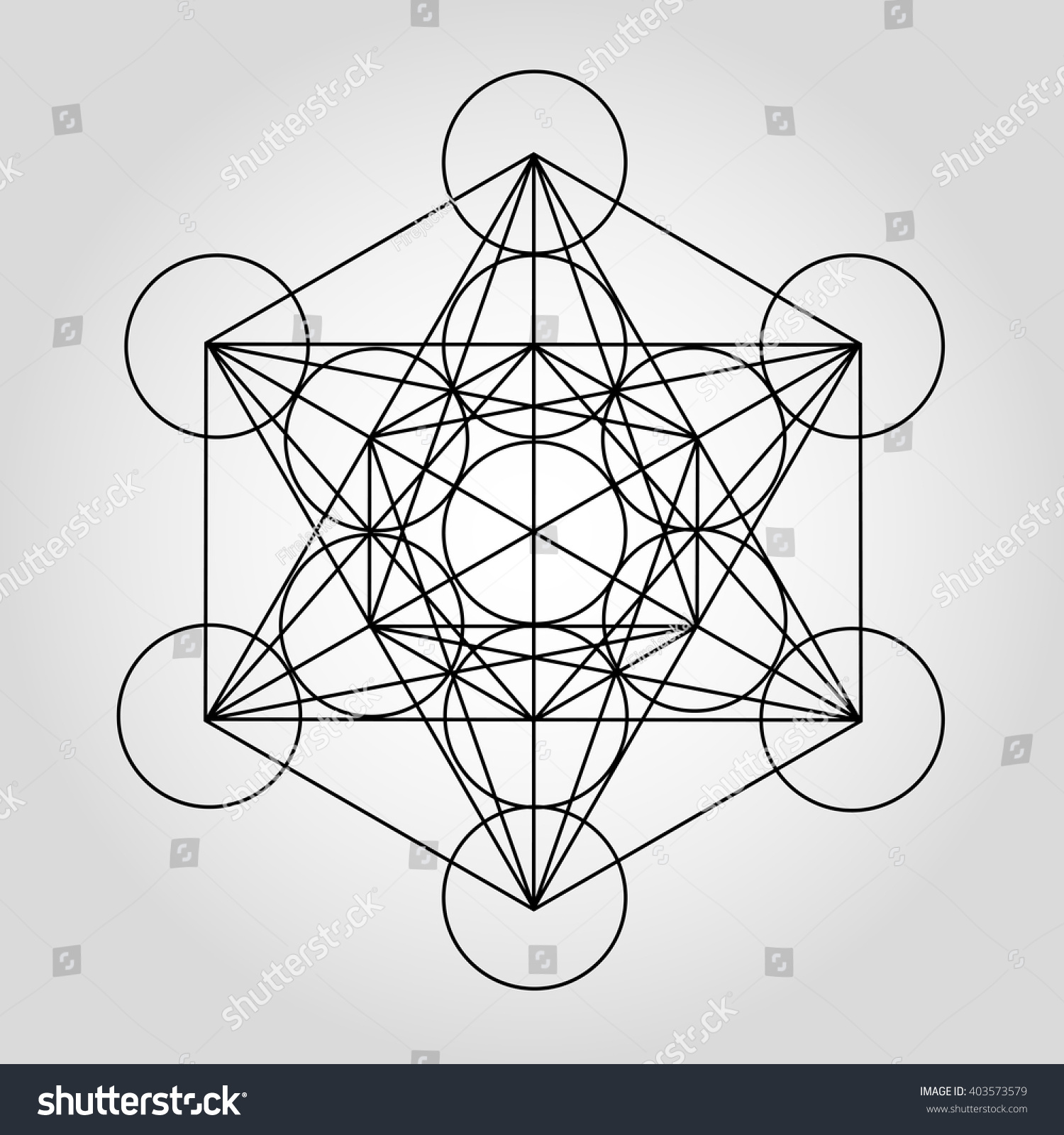 Vector Glowing Sign Metatron Cube Flower Stock Vector (Royalty Free ...