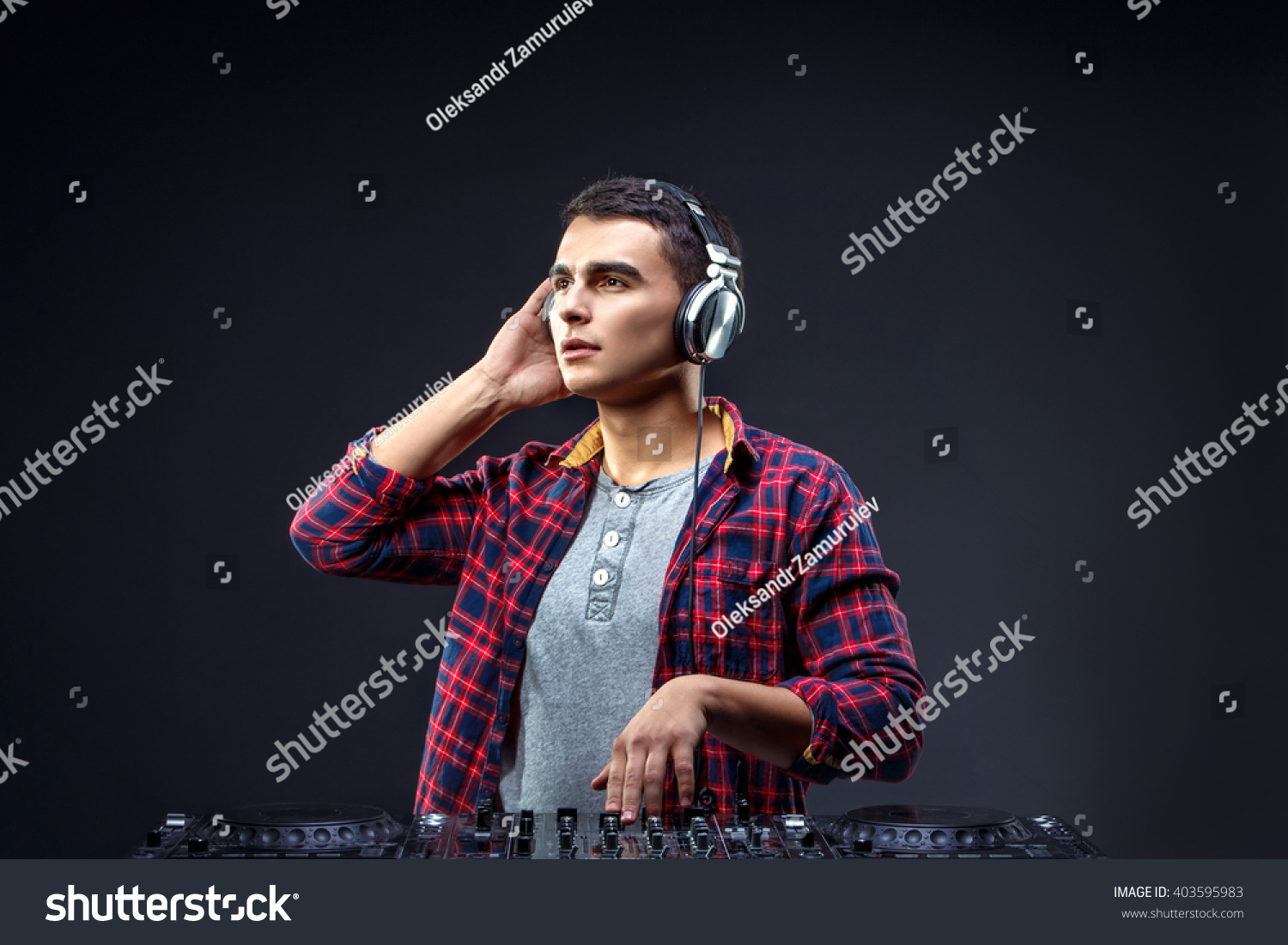 Portrait Confident Young Dj Stylish Haircut Stock Photo 403595983 ...