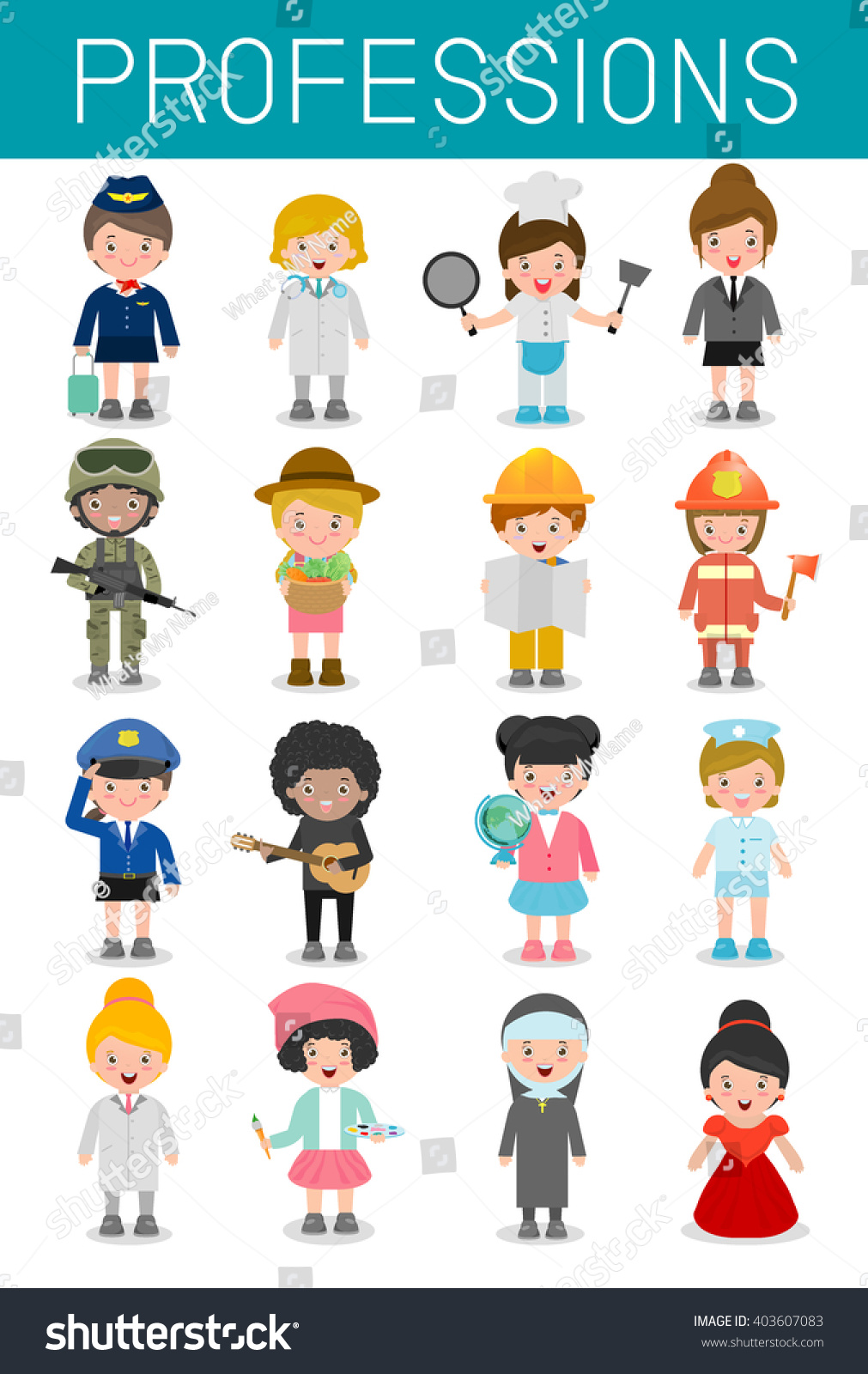 Big Set Cartoon Vector Characters Different Stock Vector (Royalty Free ...