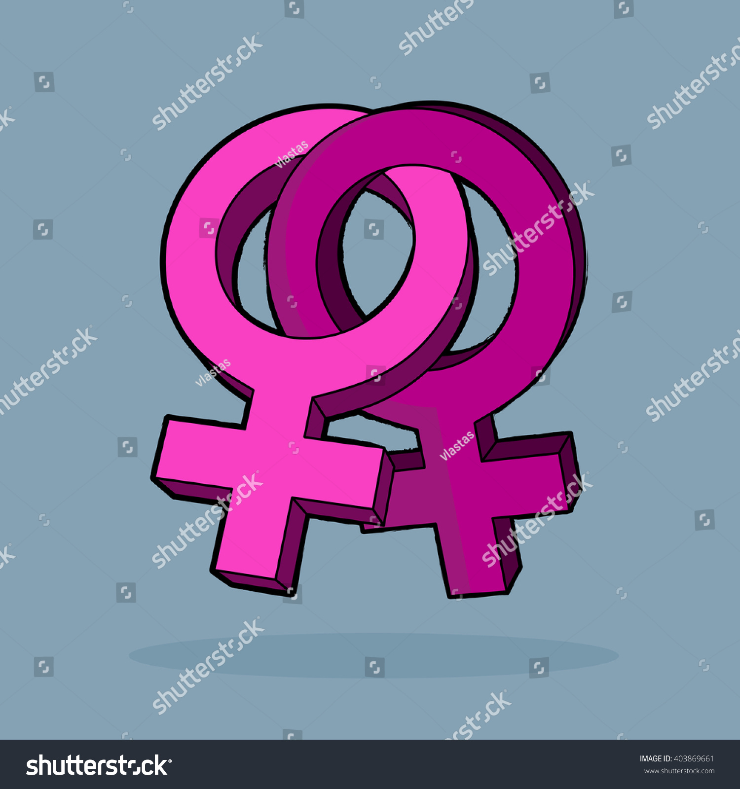 Two Symbols Female Sex Lebian Cartoon Stock Vector Royalty Free 403869661 Shutterstock 