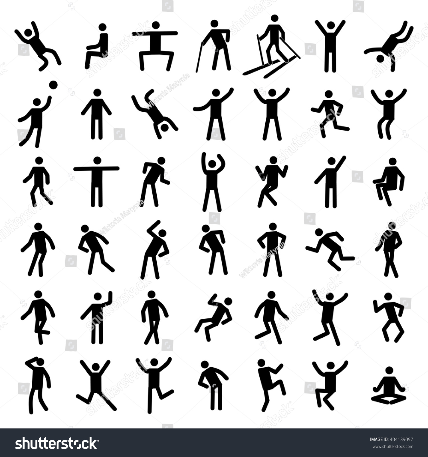 Man Excercise Icon Set Stock Illustration 404139097 | Shutterstock