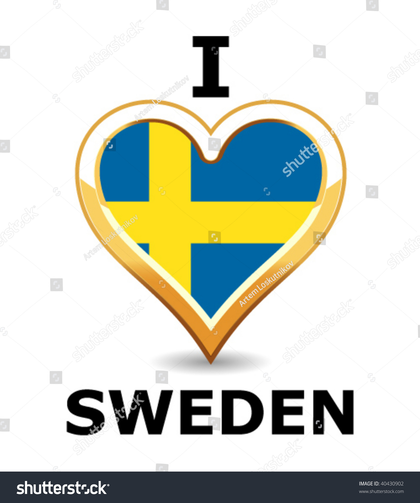 Sweden Heart. Швеция флаг сердце.