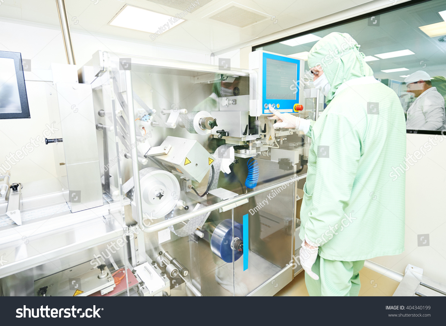 Worker Operating Packing Production Line Machine Stock Photo 404340199 ...