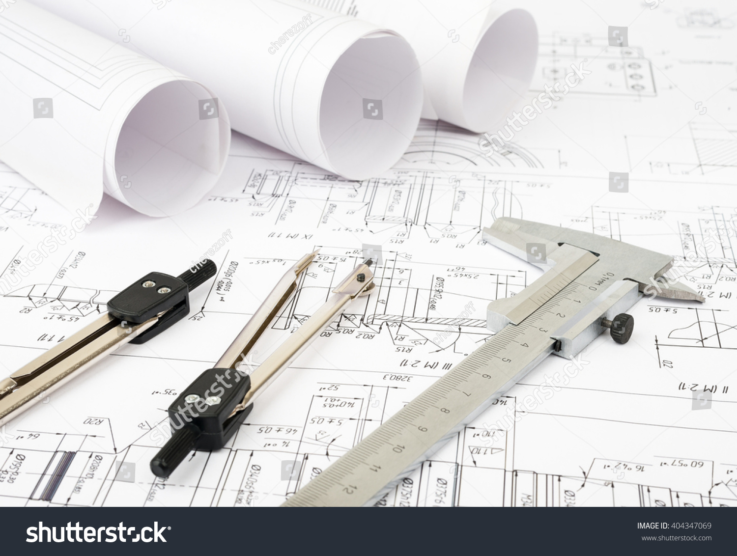 Architecture Plan Rolls Blueprints Stock Photo 404347069 | Shutterstock