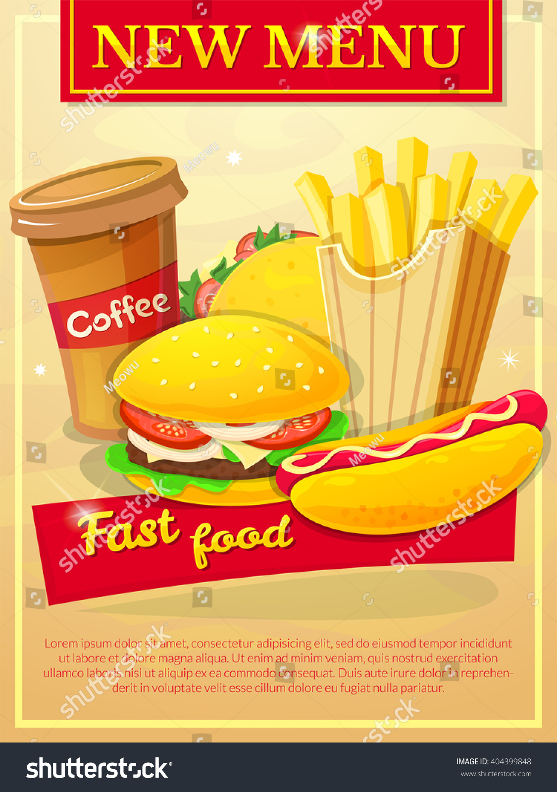 Fast Food Vector Poster Design Diner Stock Vector (Royalty Free ...