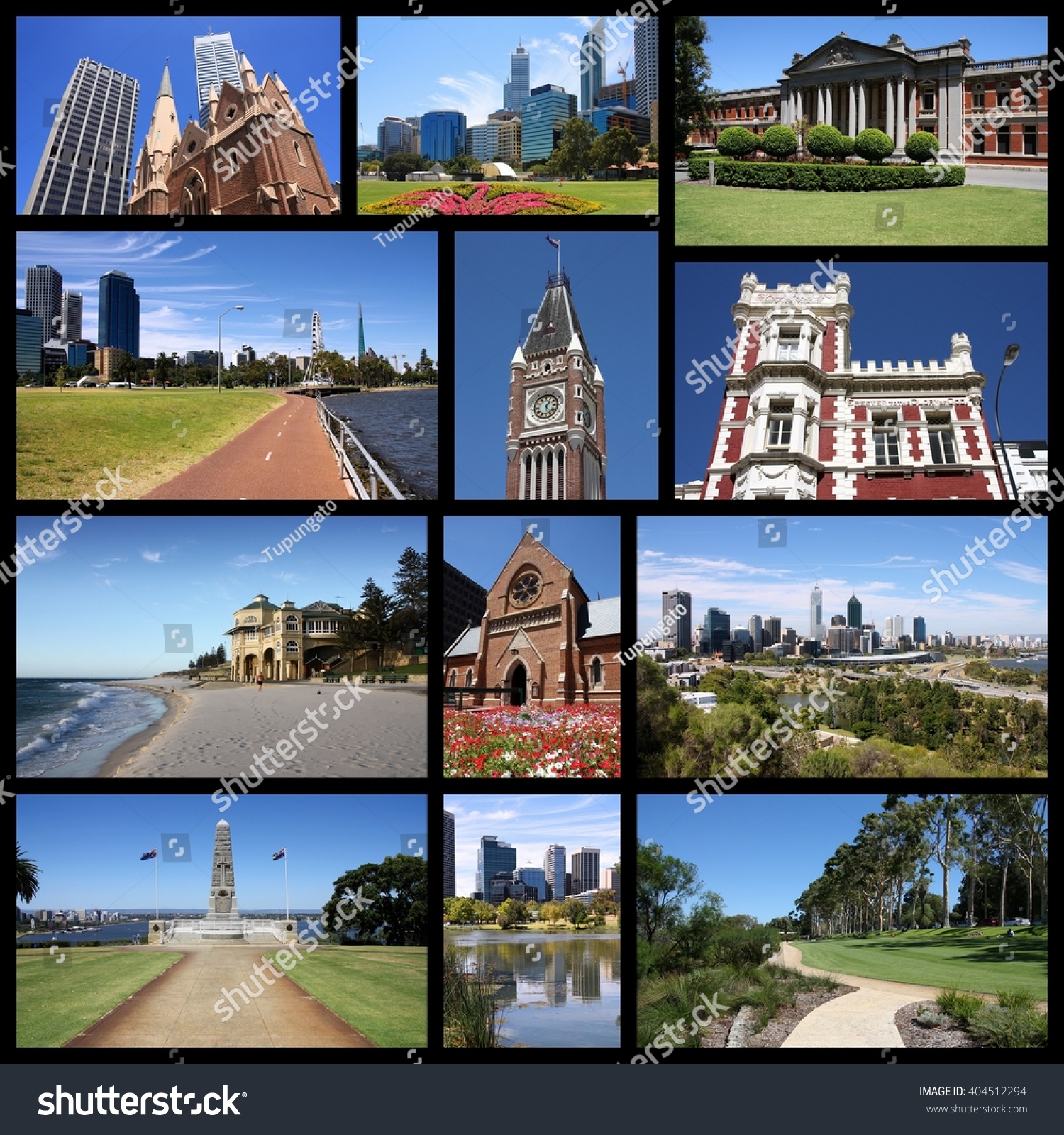 Perth Australia Travel Collage City Skylines Stock Photo 404512294 ...