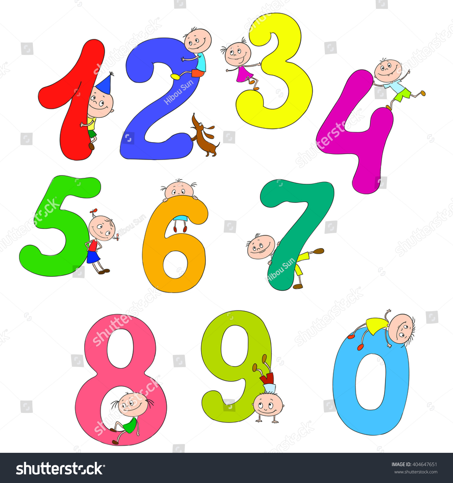 Мультяшные цифры и числа для детей