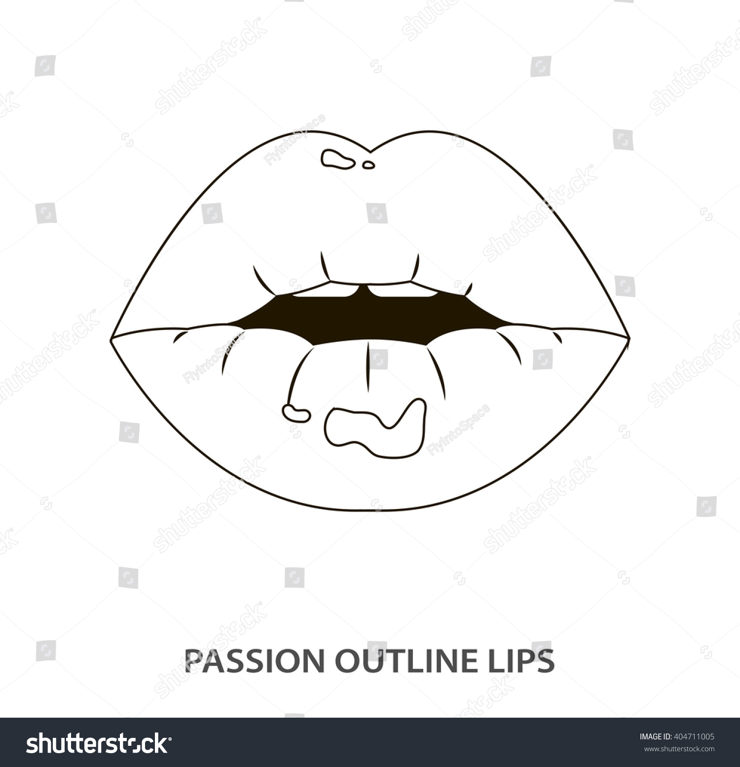 Outline Sexy Passion Lips Shining Lipstick Stock Illustration 404711005