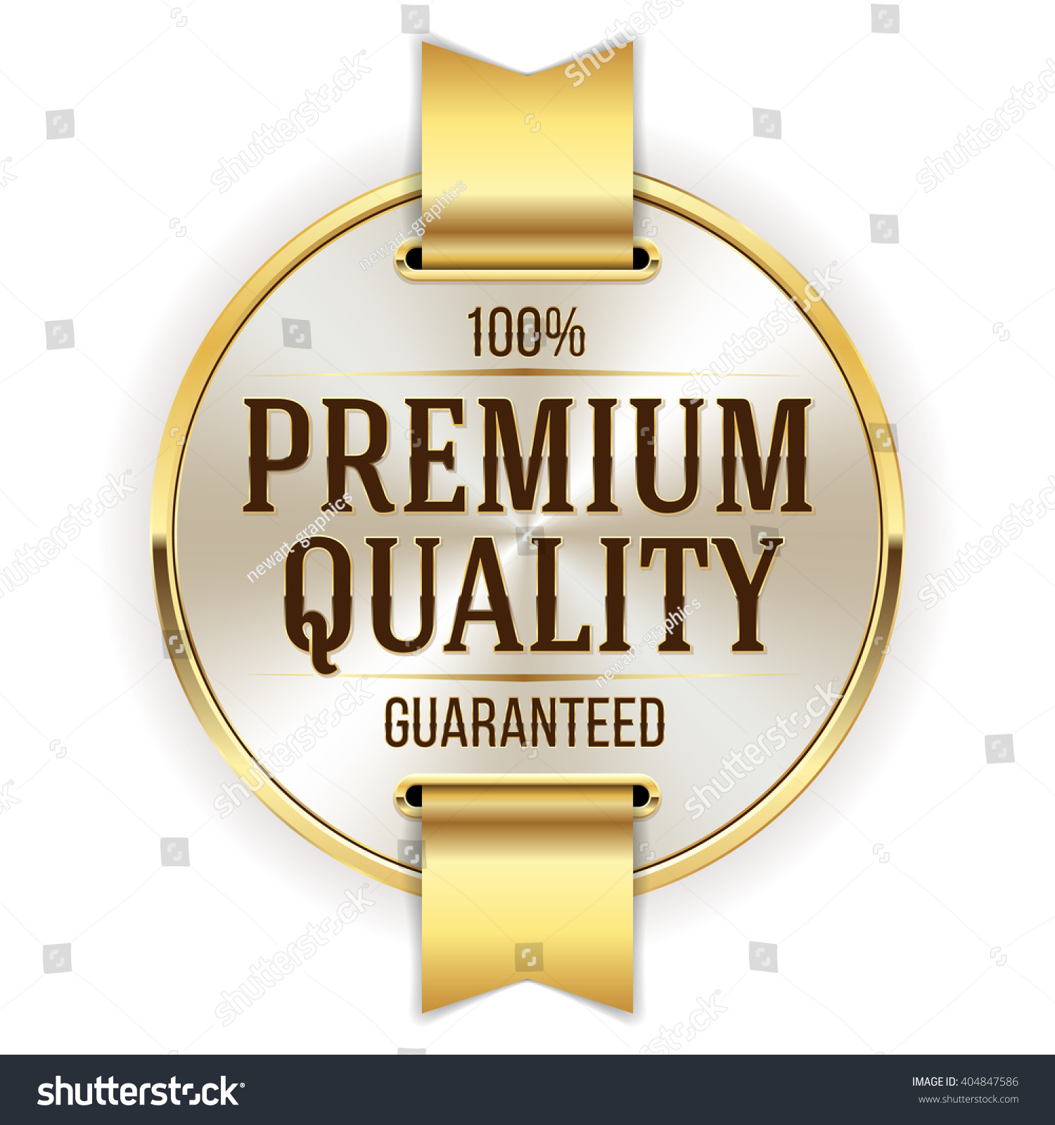 Gold Premium Quality Badge Rosette Ribbon Stock Vector (Royalty Free ...