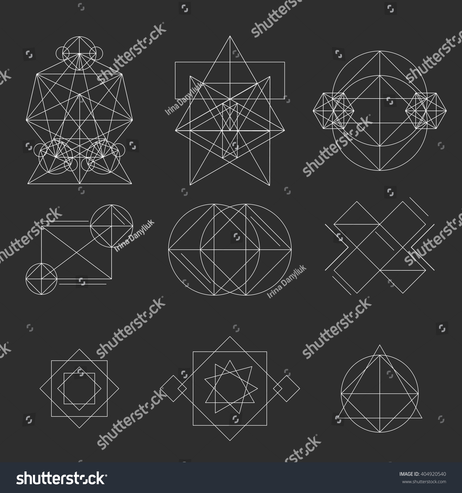 Set Geometric Shapes Signs Labels Frames Stock Vector (royalty Free 