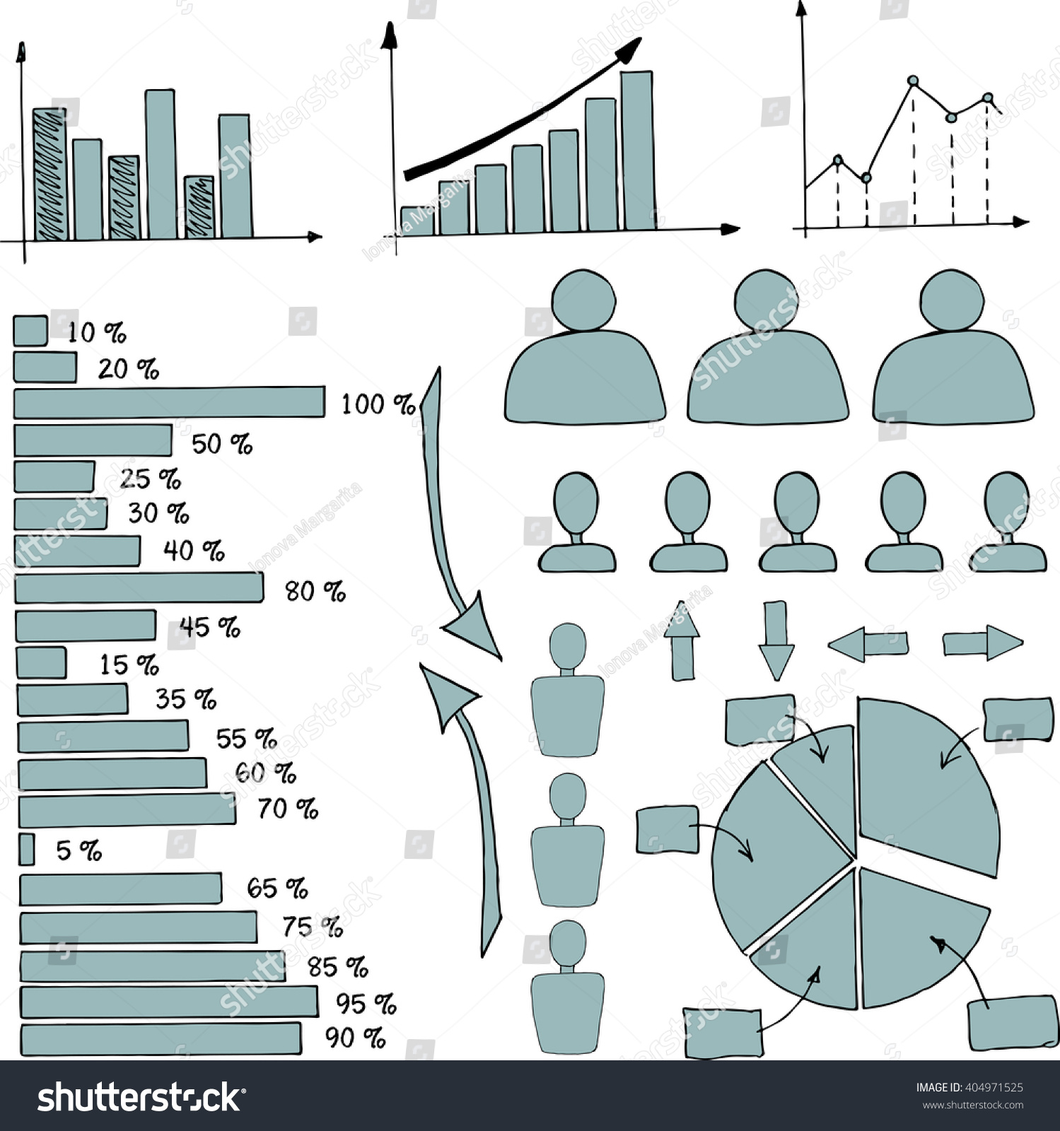 Infographics Set Hand Drawn Style Illustration Stock Vector (Royalty ...