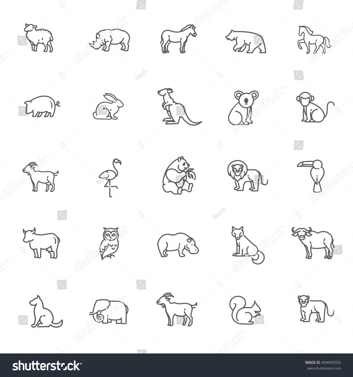 Animal Icons Stock Vector (Royalty Free) 404993350 | Shutterstock
