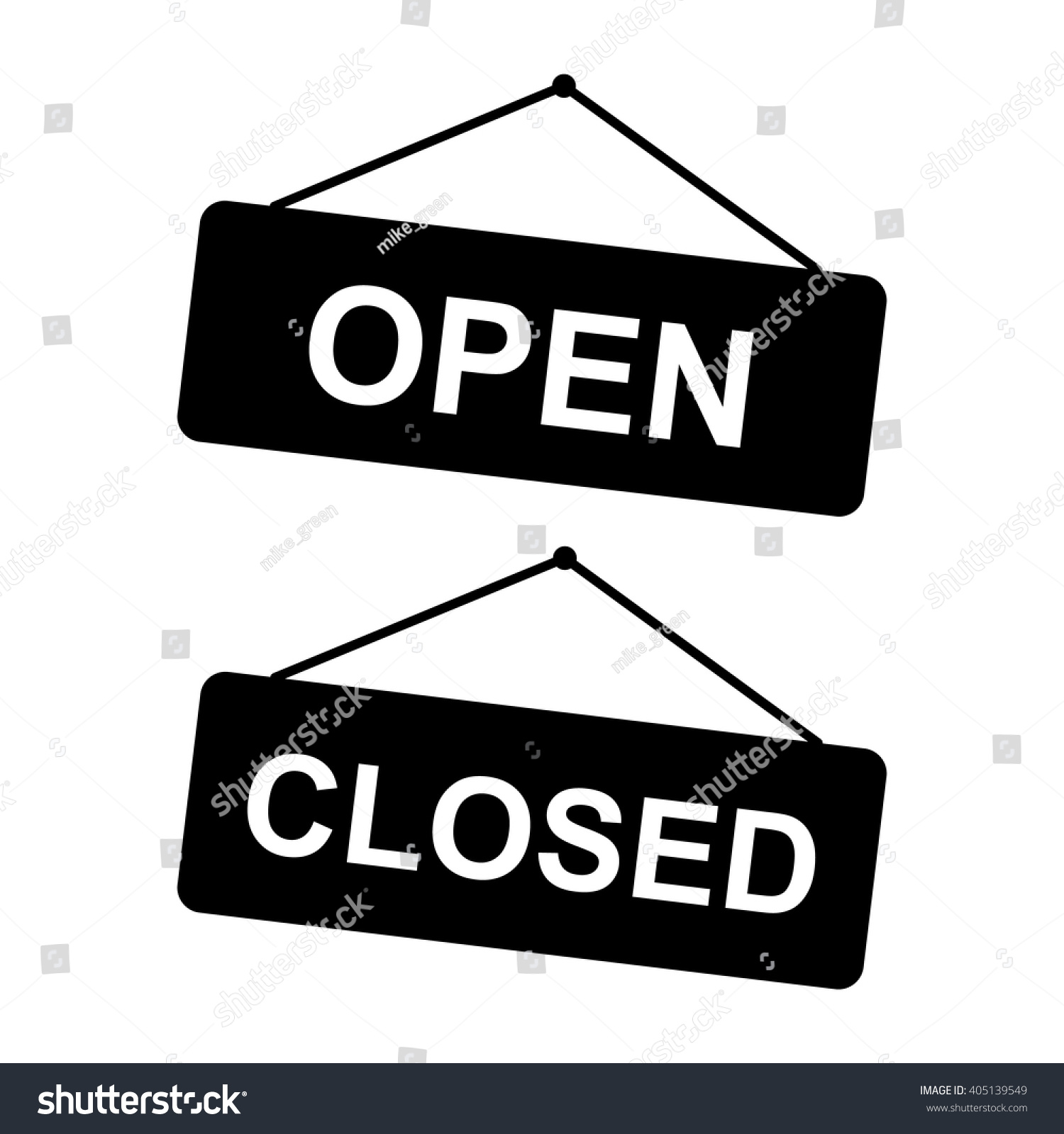 Open Closed Sign Board Hanging Vector Stock Vector (Royalty Free ...