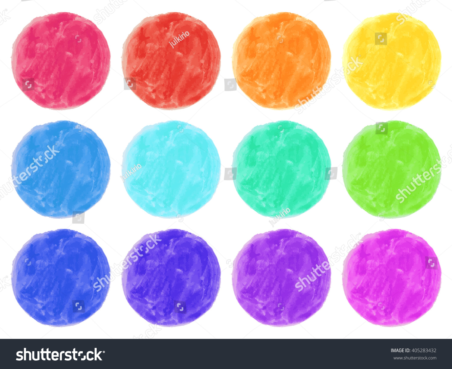 Watercolor Circles Isolated On White Background Stock Vector Royalty